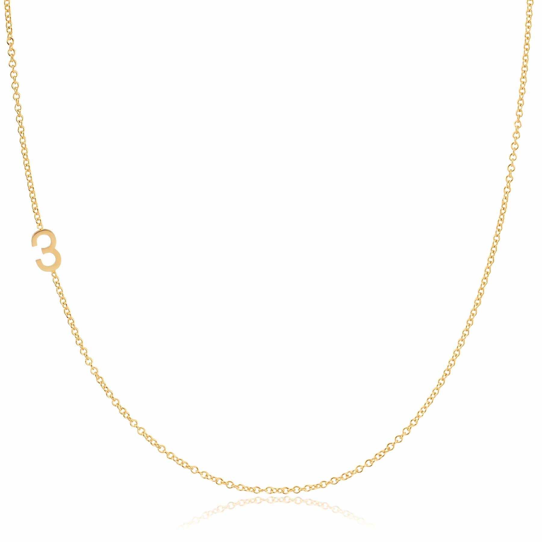 14k Gold Asymmetrical Number Necklace - 3