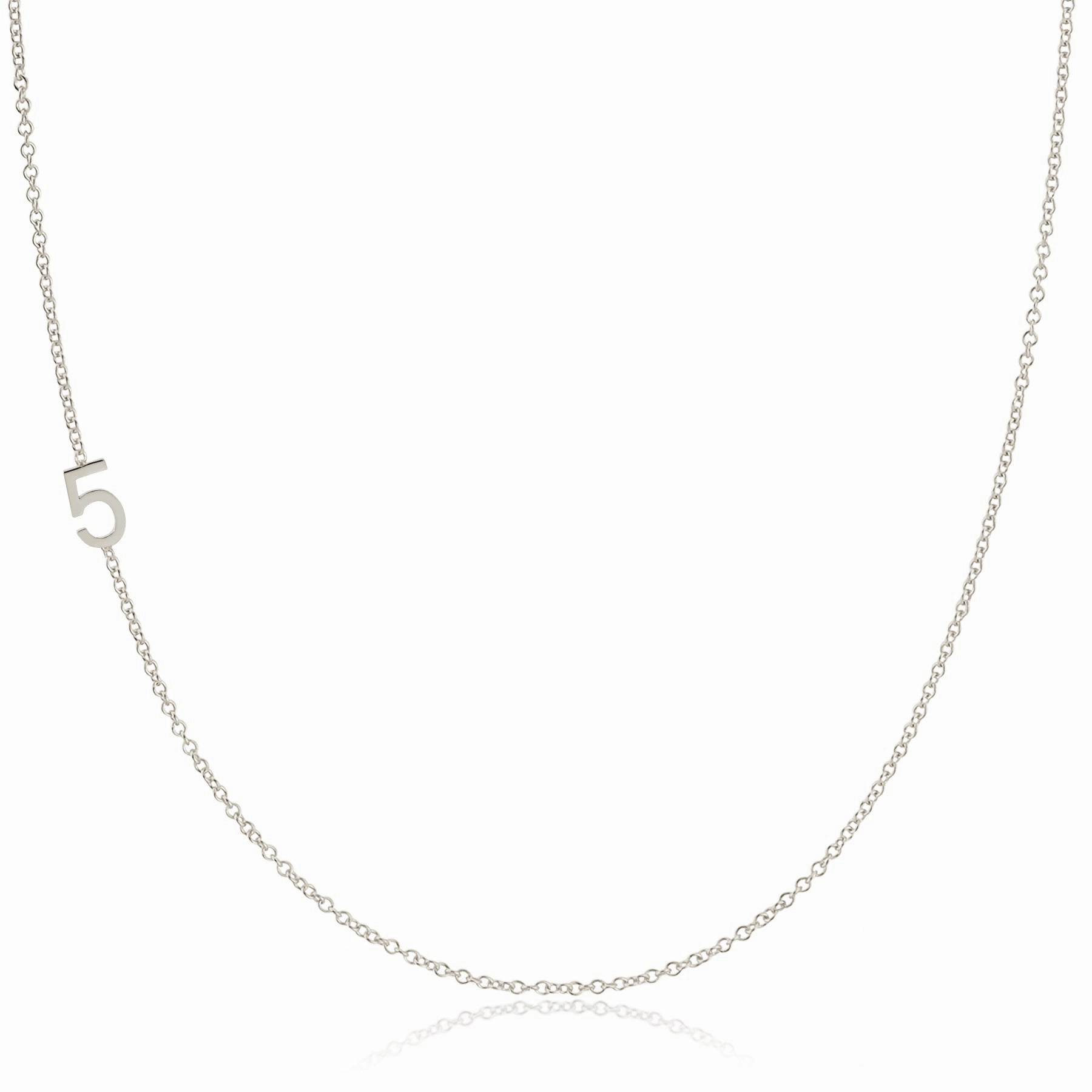 14k Gold Asymmetrical Number Necklace - 5