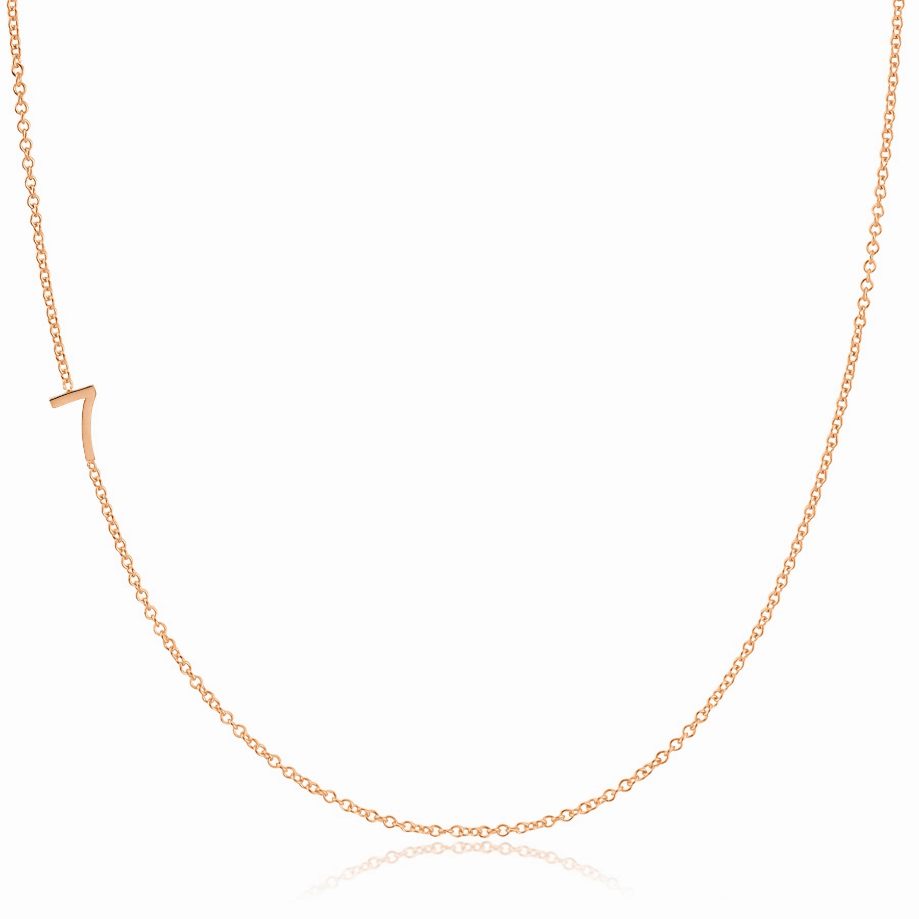 14k Gold Asymmetrical Number Necklace - 7