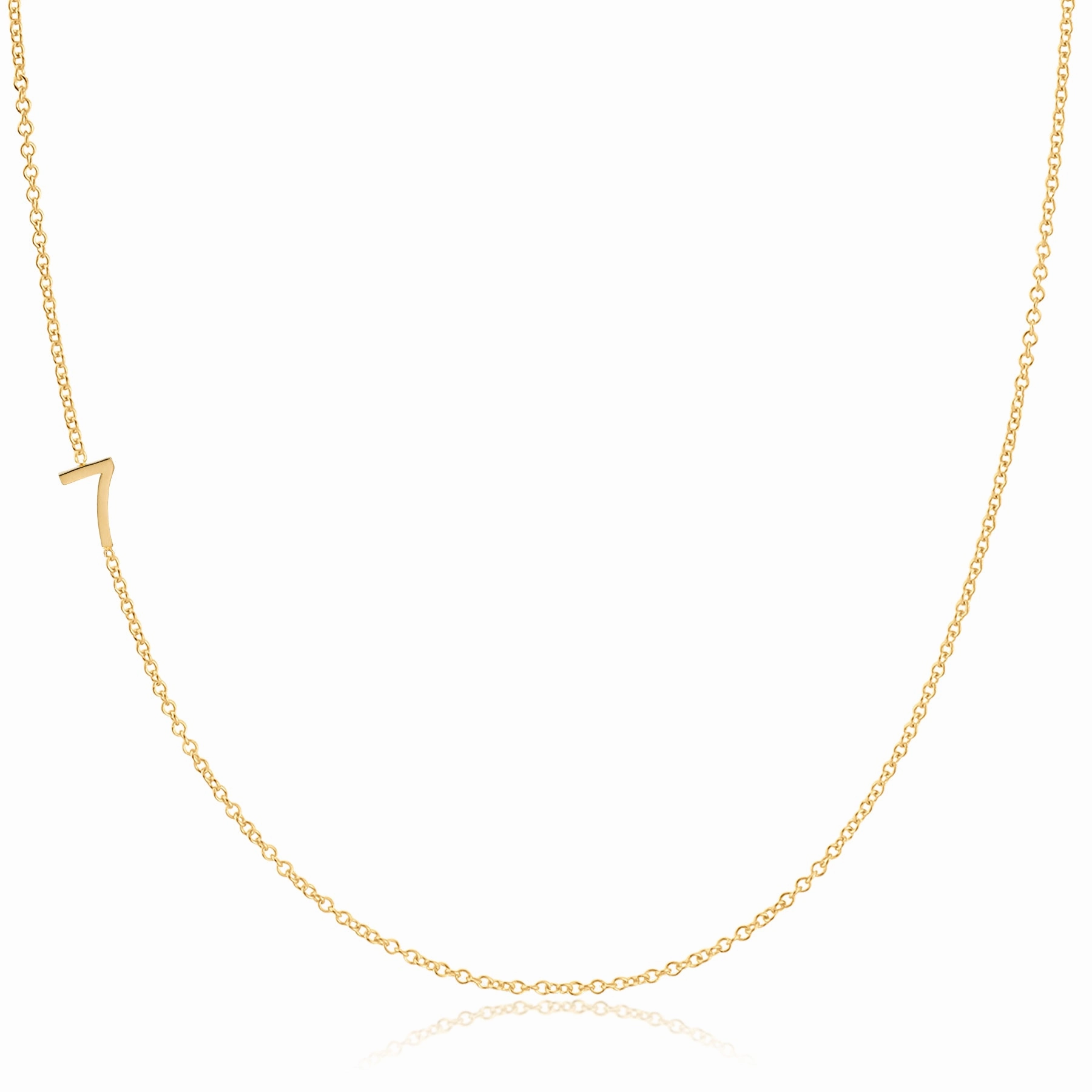 14k Gold Asymmetrical Number Necklace - 7