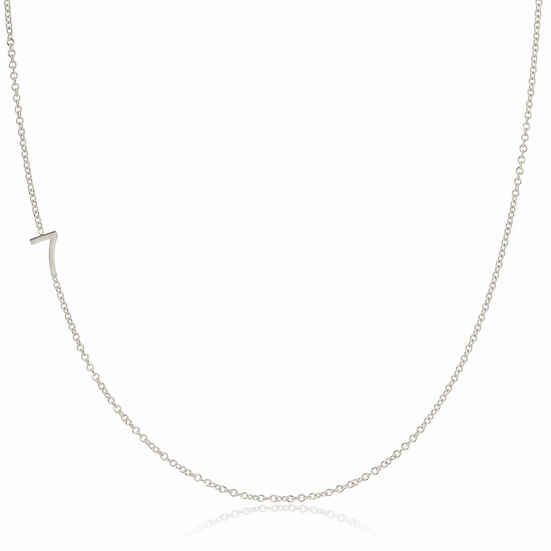 14k Gold Asymmetrical Number Necklace - 7