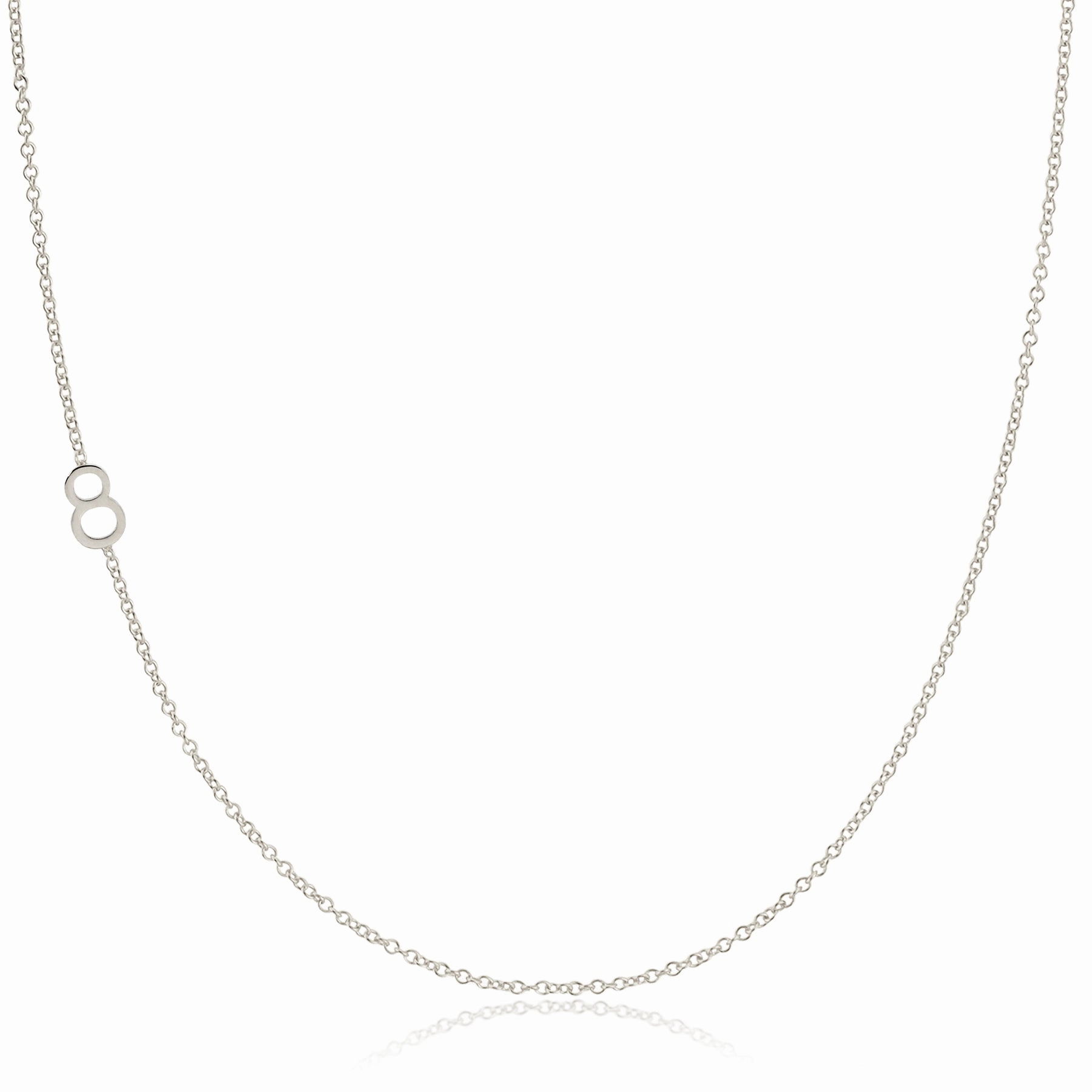 14k Gold Asymmetrical Number Necklace - 8