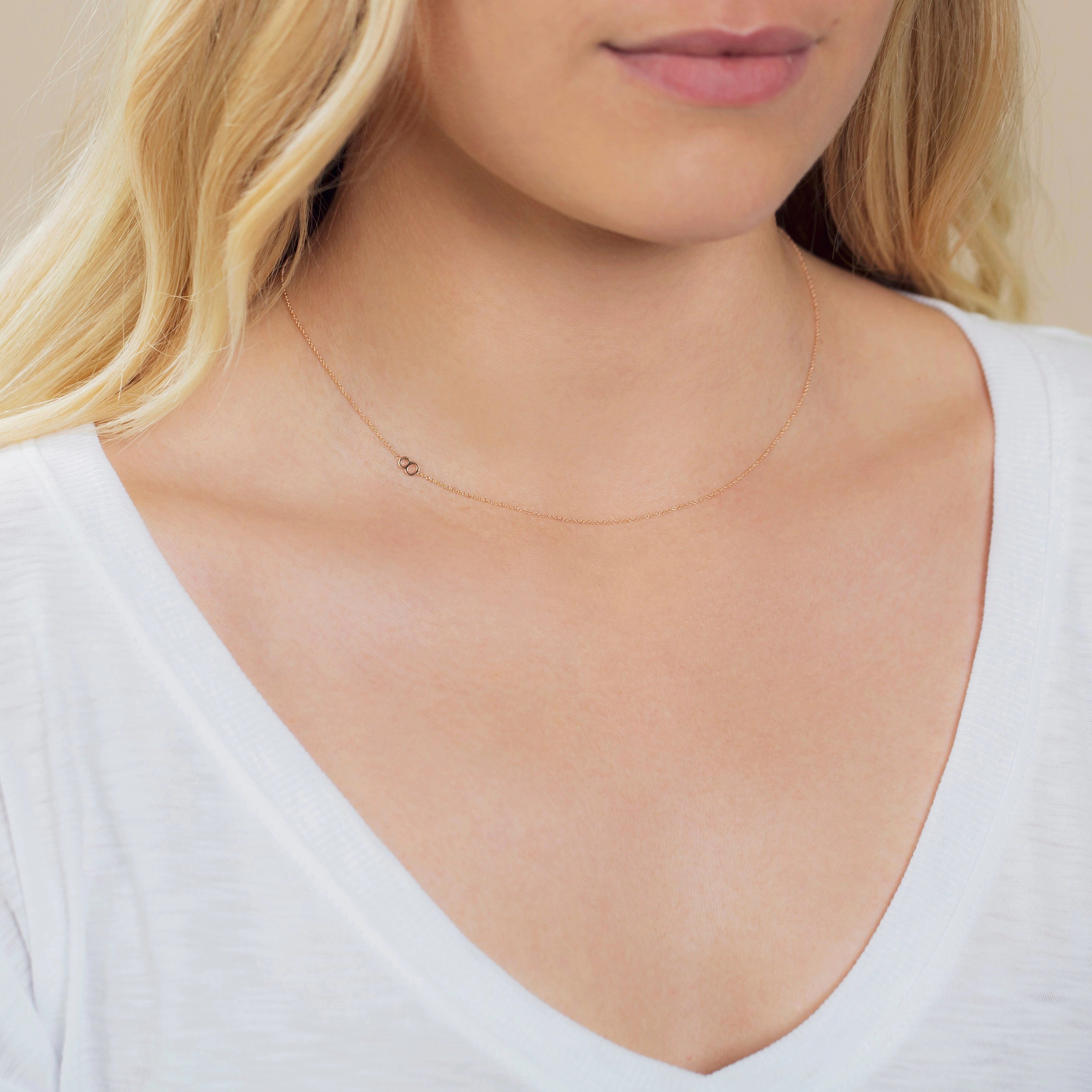 14k Gold Asymmetrical Number Necklace - 8