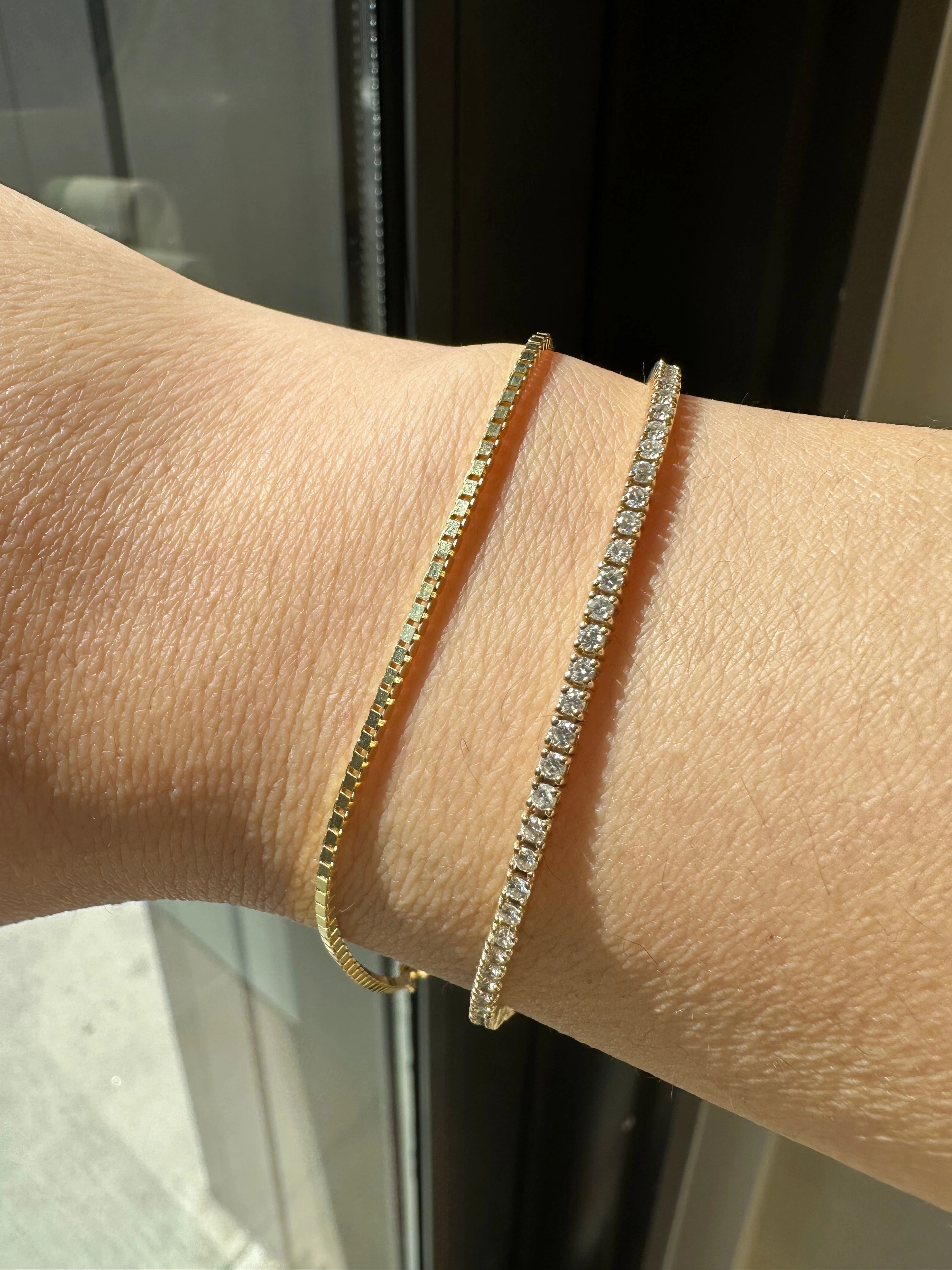 14K Gold Box Bracelet
