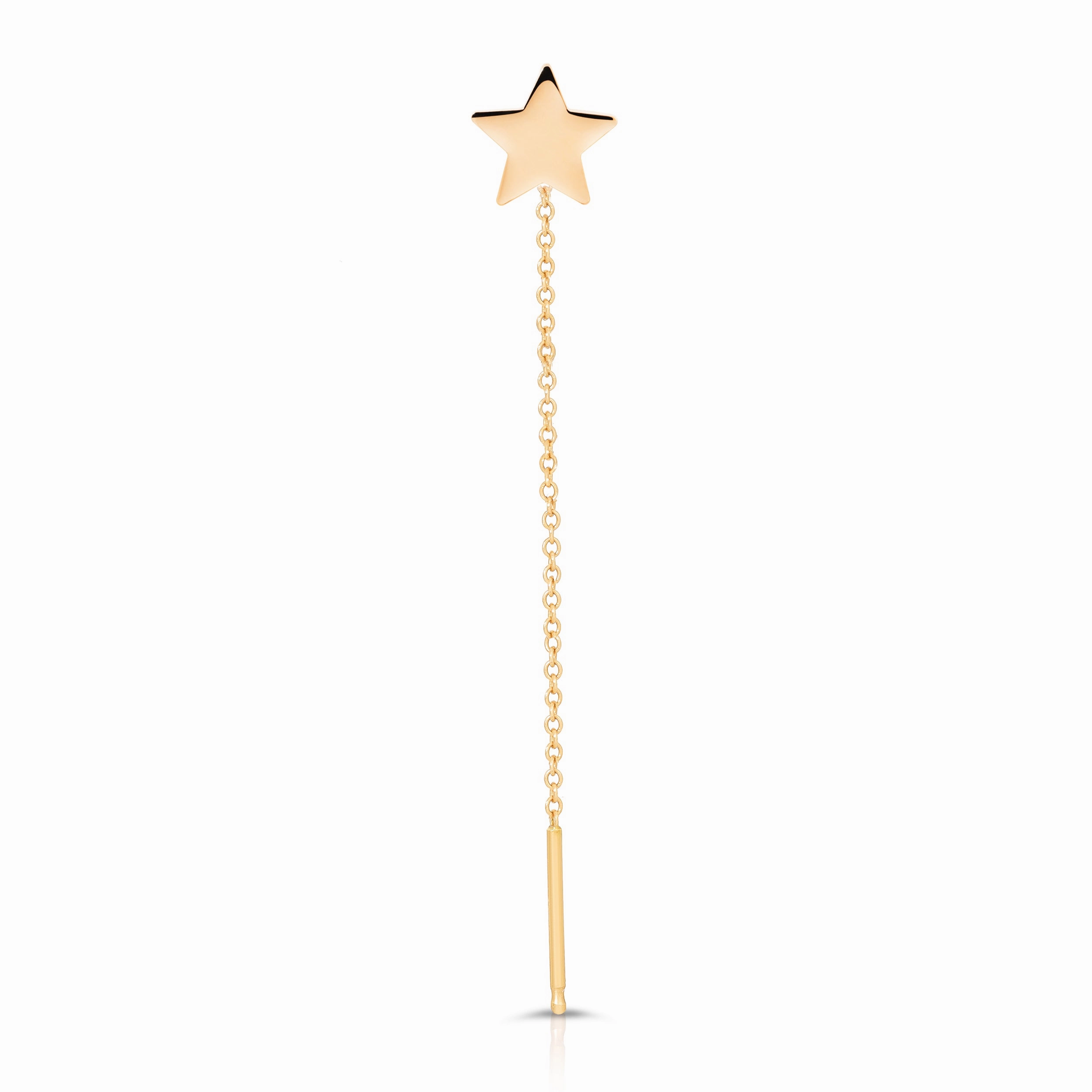 14K Gold Charm Threader Earring