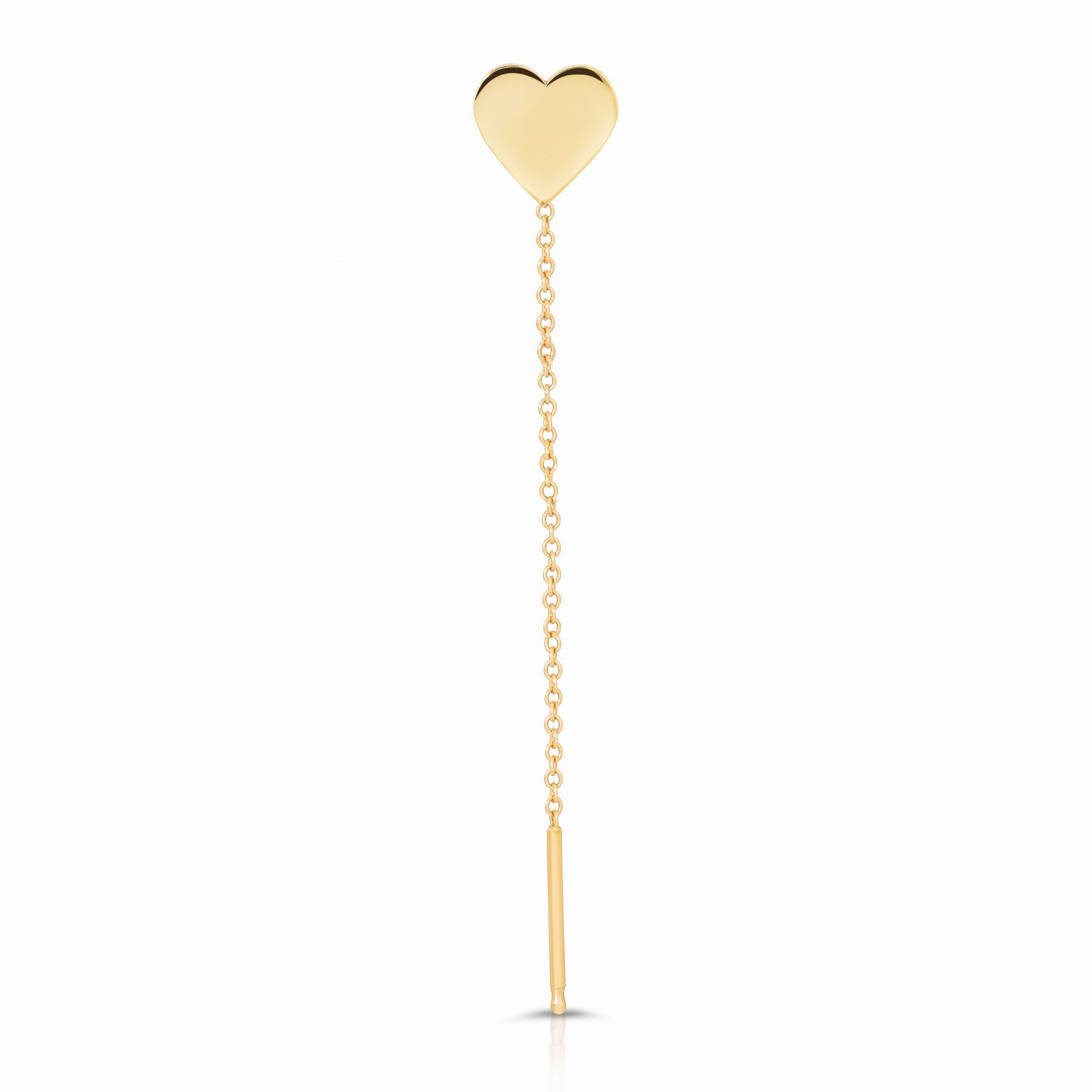 14K Gold Charm Threader Earring