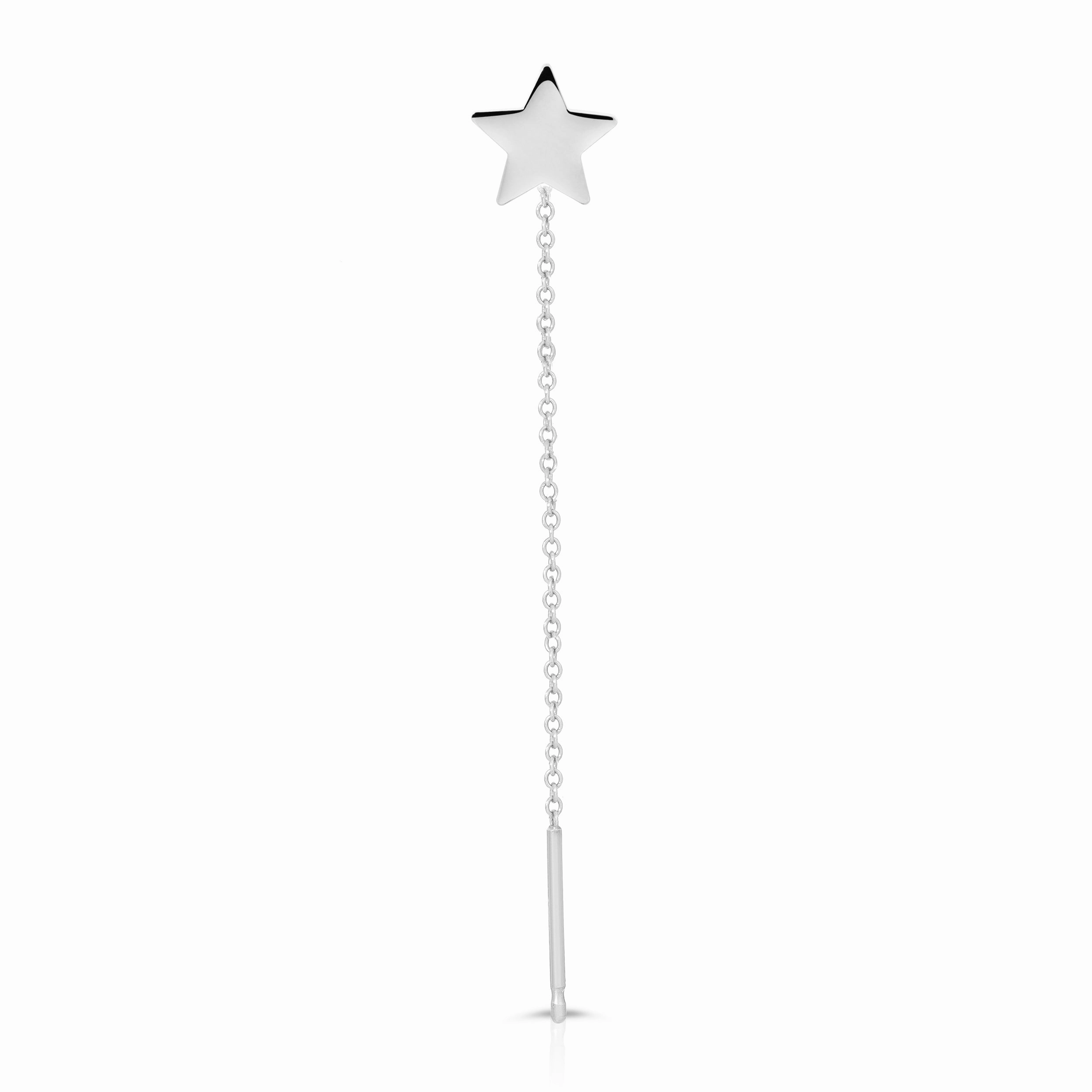 14K Gold Charm Threader Earring