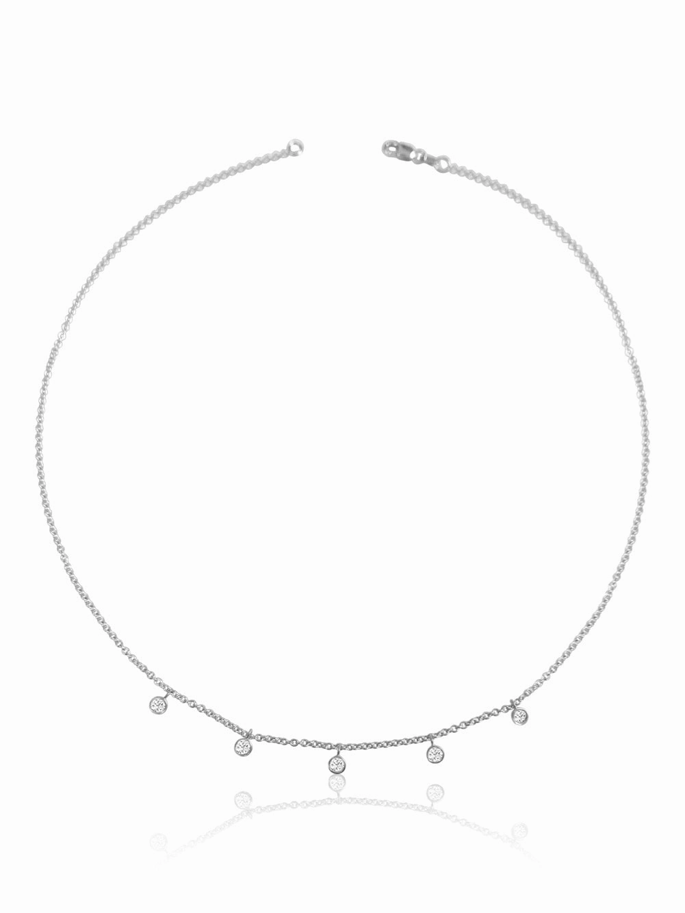 14k Gold Dangling Diamond Necklace