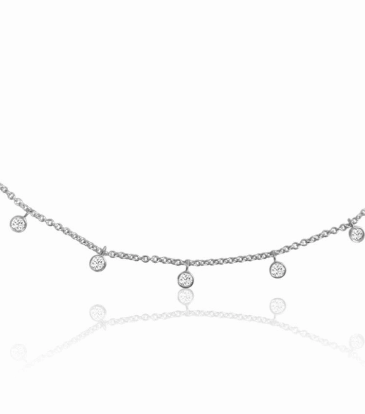 14k Gold Dangling Diamond Necklace