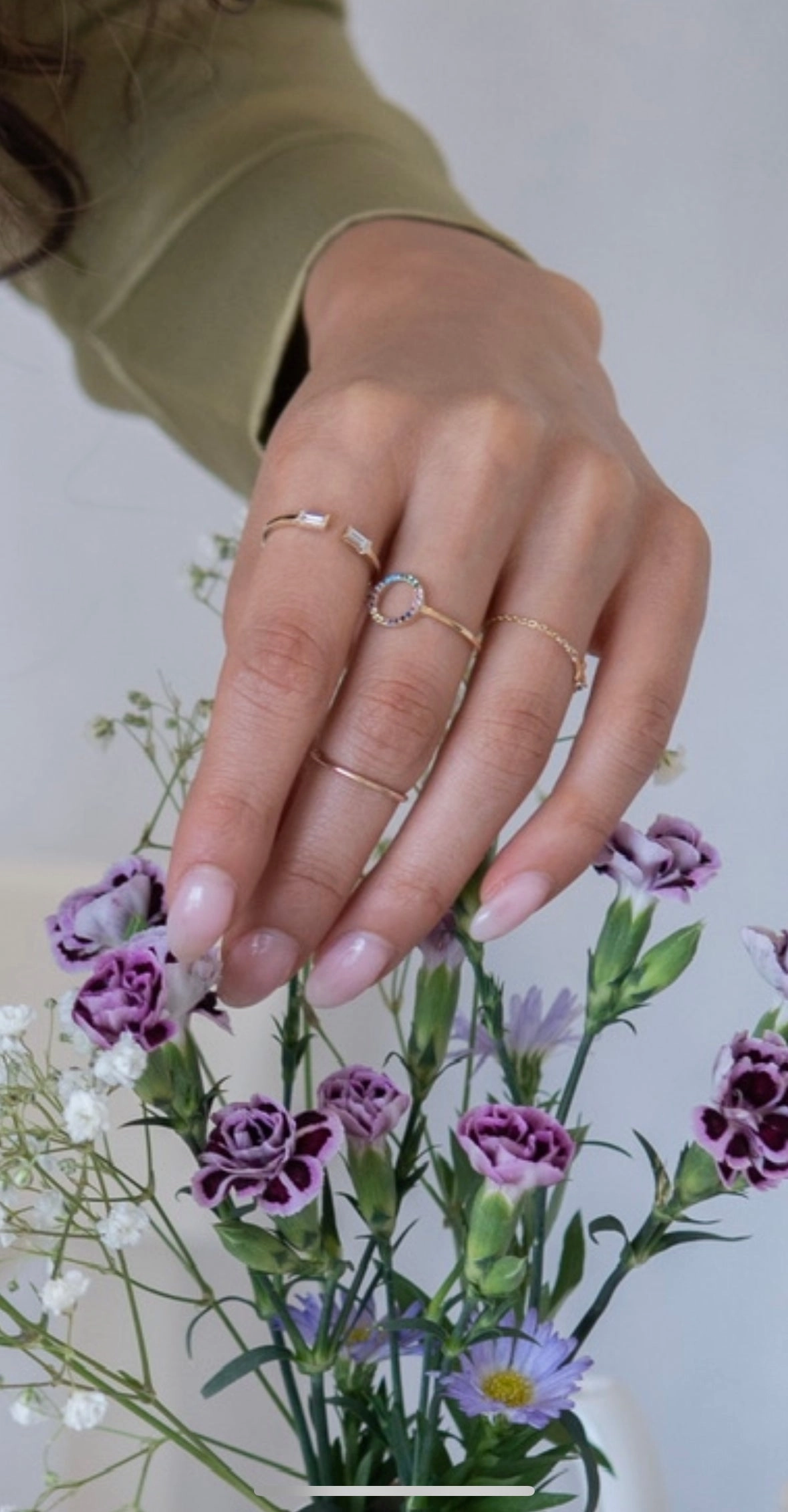 14K Gold Diamond Baguette Open Ring