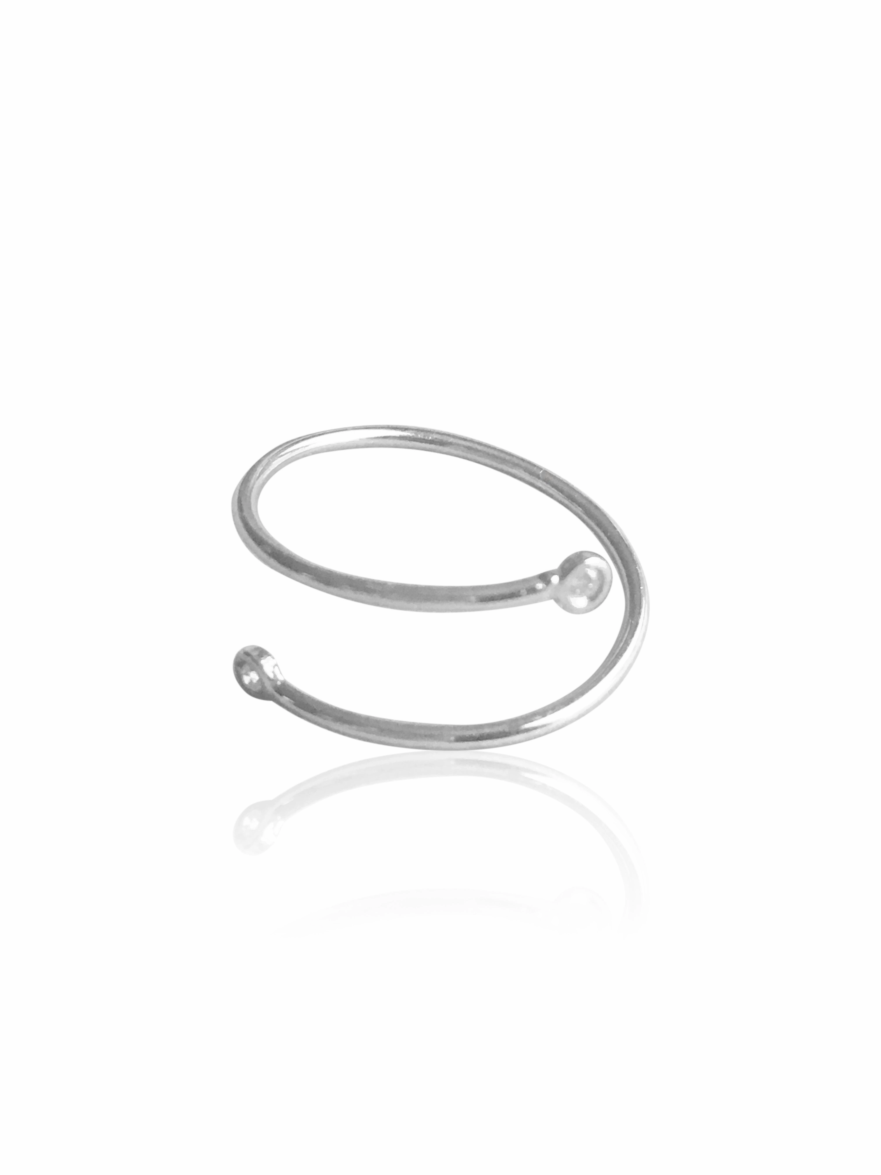14K Gold Diamond Coil Ring