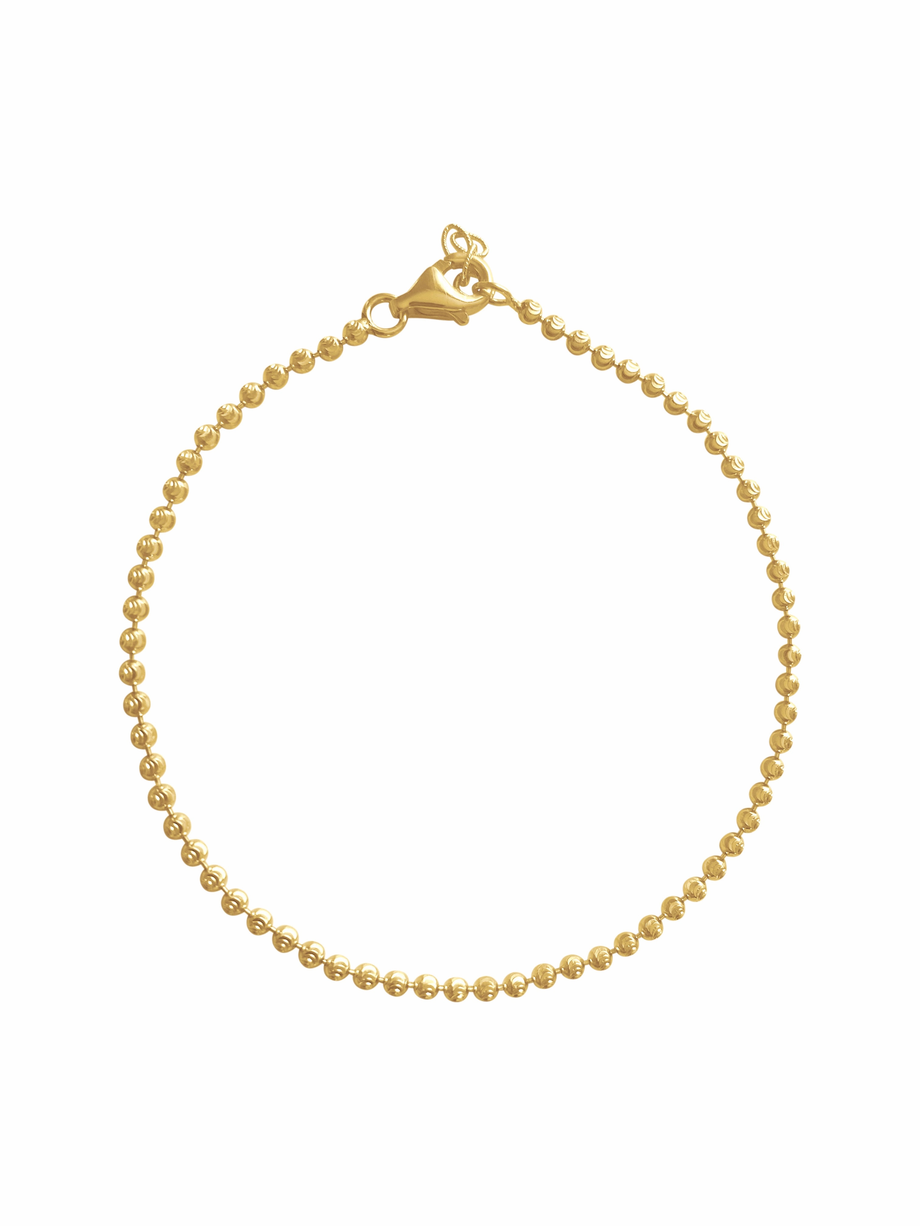 14K Gold Diamond cut Ball Bracelet