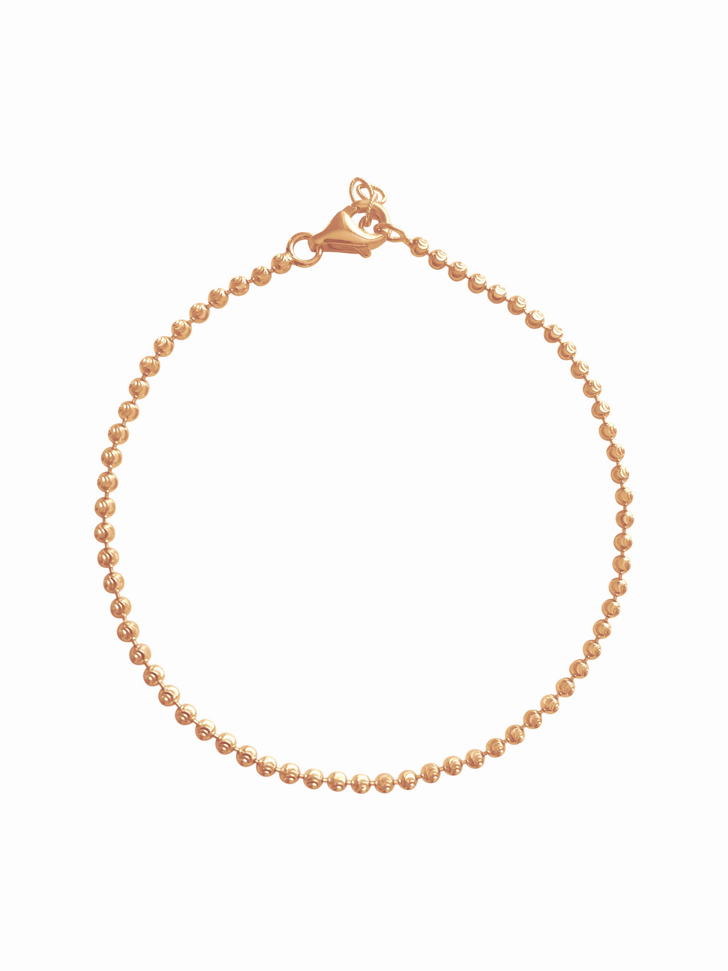14K Gold Diamond cut Ball Bracelet