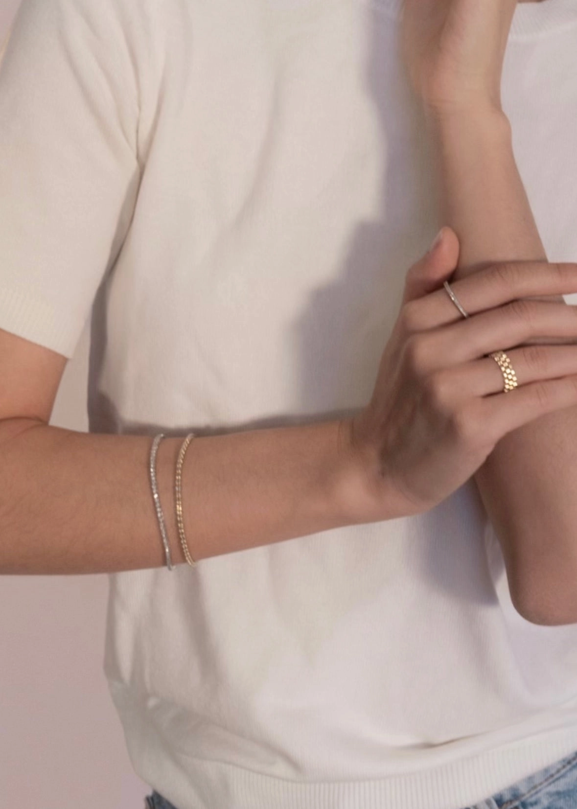 14K Gold Diamond Cut Bracelet