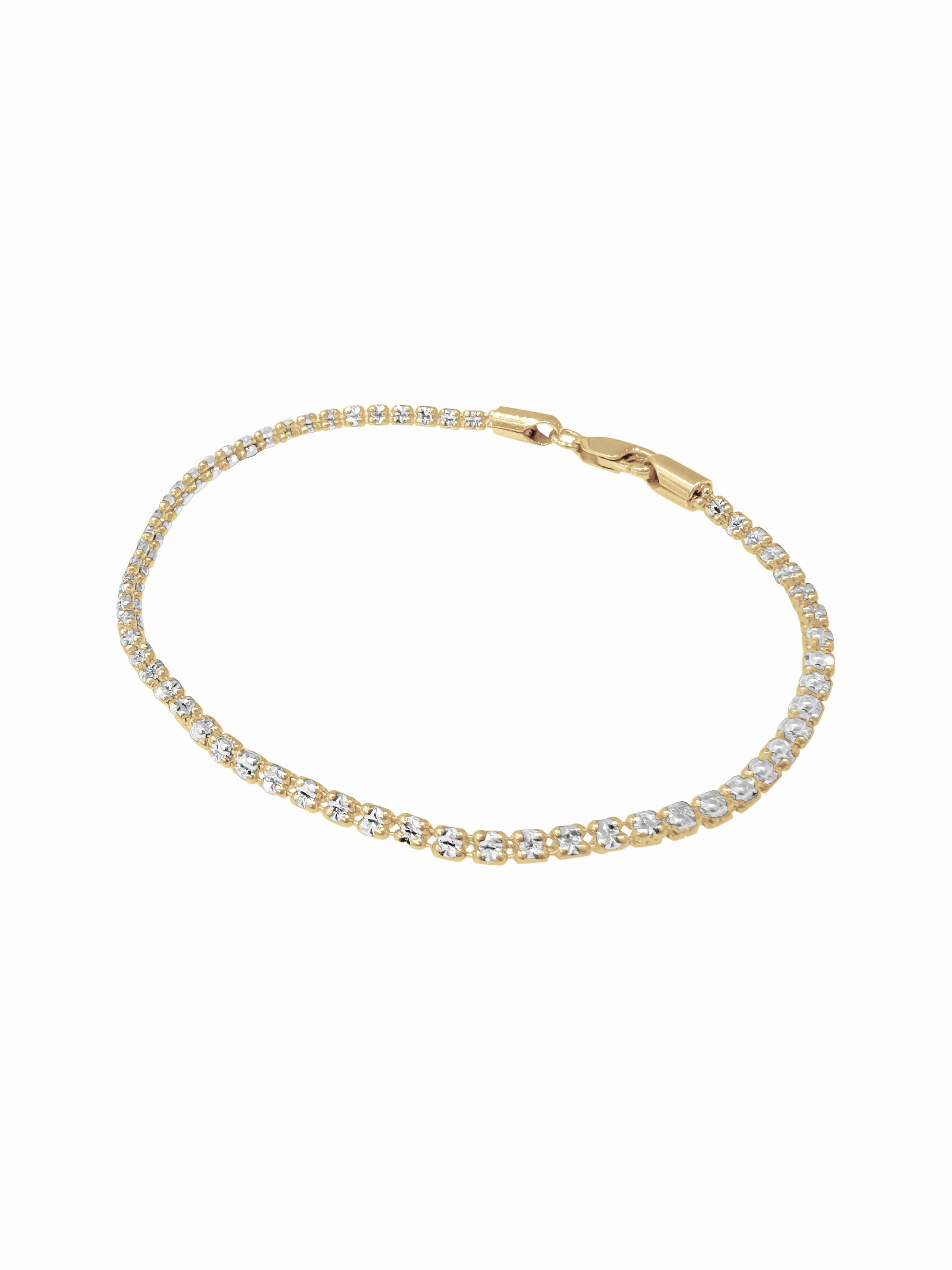 14K Gold Diamond Cut Bracelet
