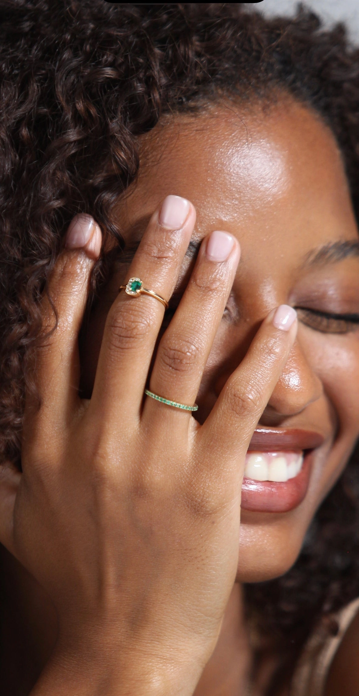 14k Gold Diamond Emerald Ring