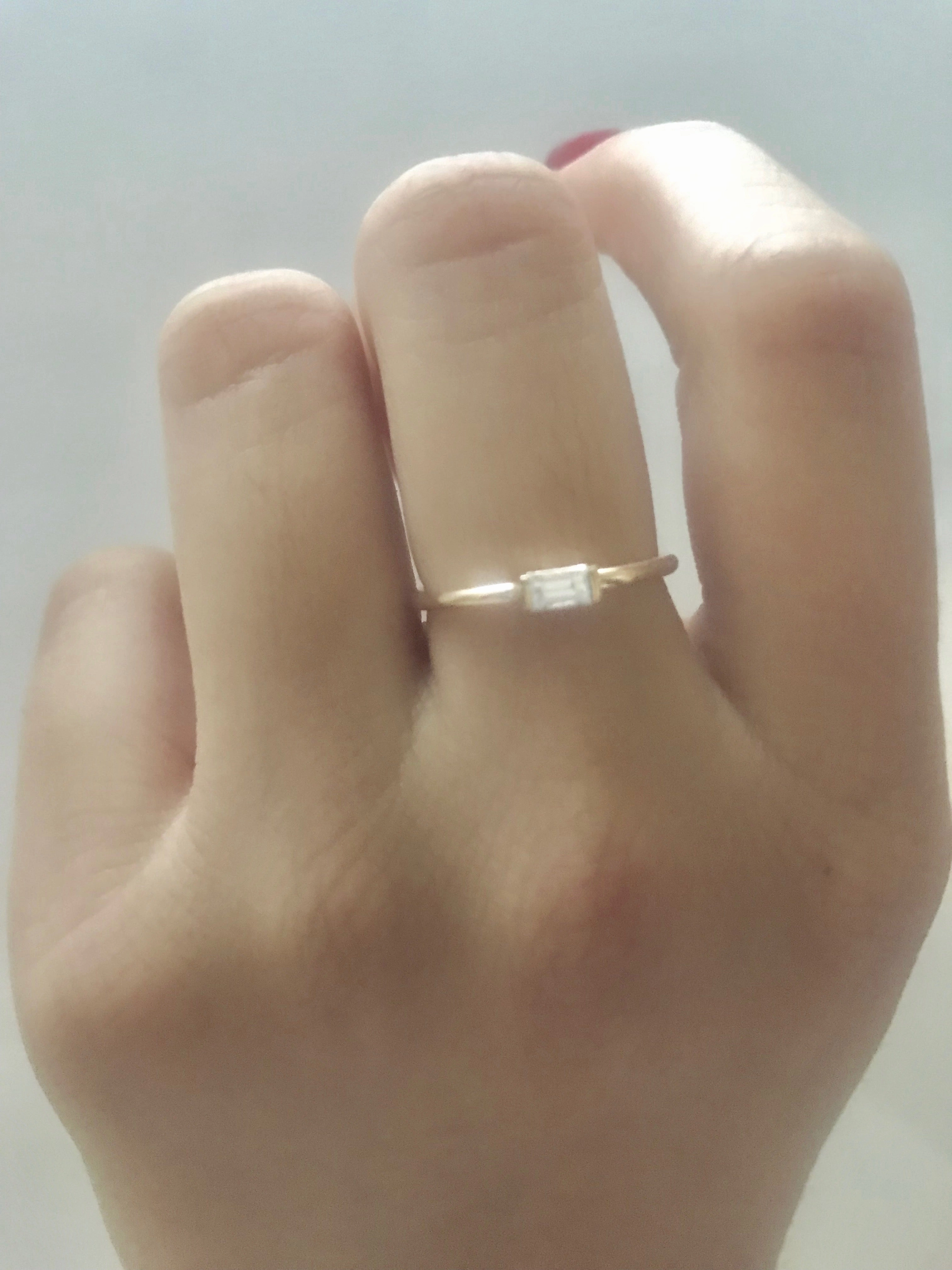 14k Gold Diamond/Gemstone Baguette Ring