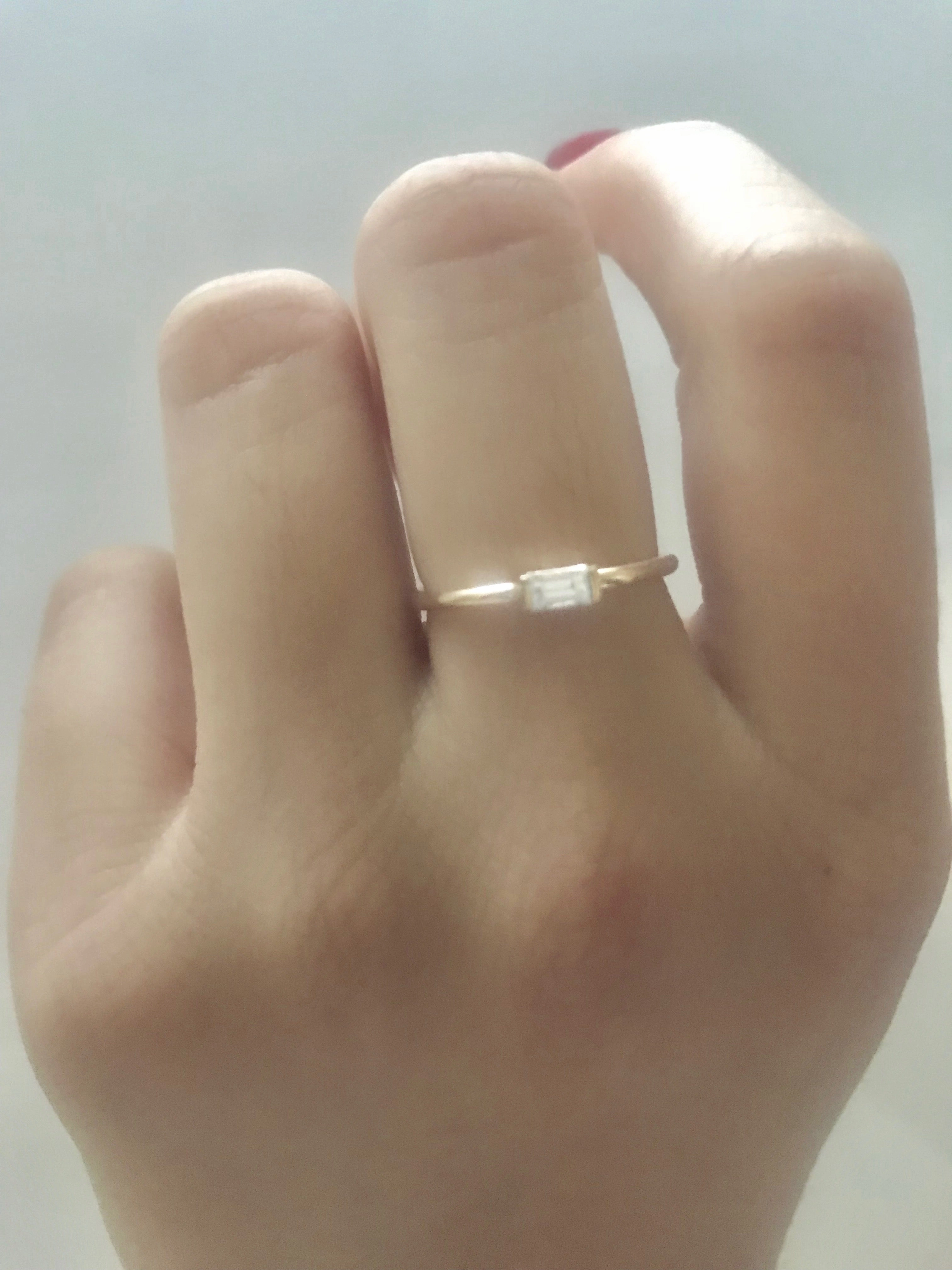14k Gold Diamond/Gemstone Baguette Ring
