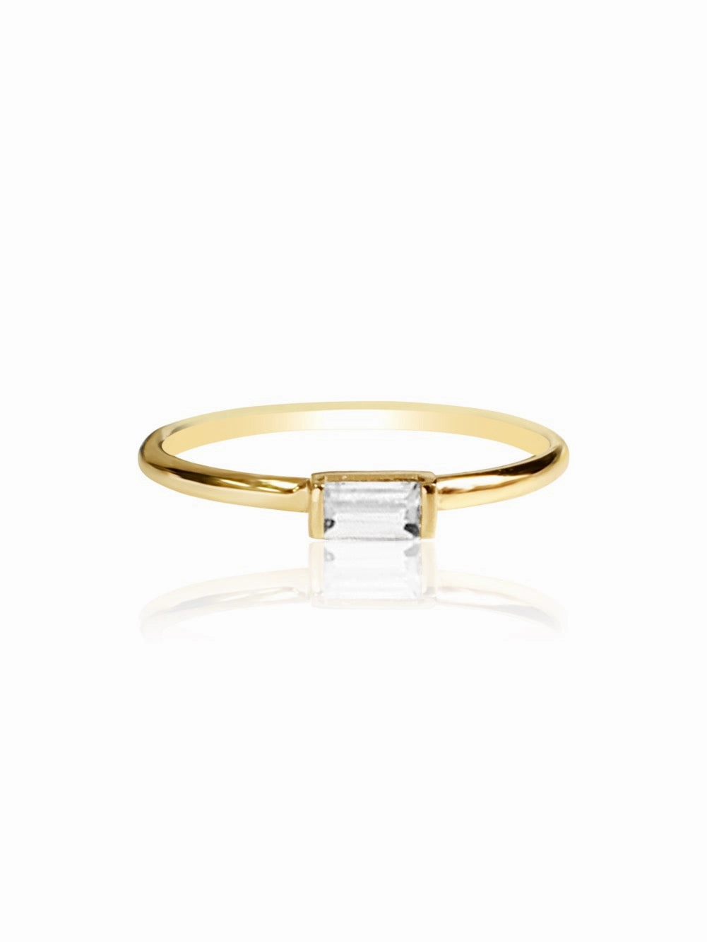 14k Gold Diamond/Gemstone Baguette Ring
