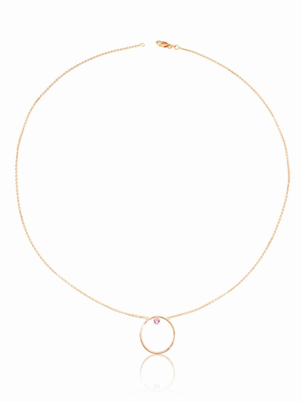 14K Gold Diamond/Gemstone Circle Necklace