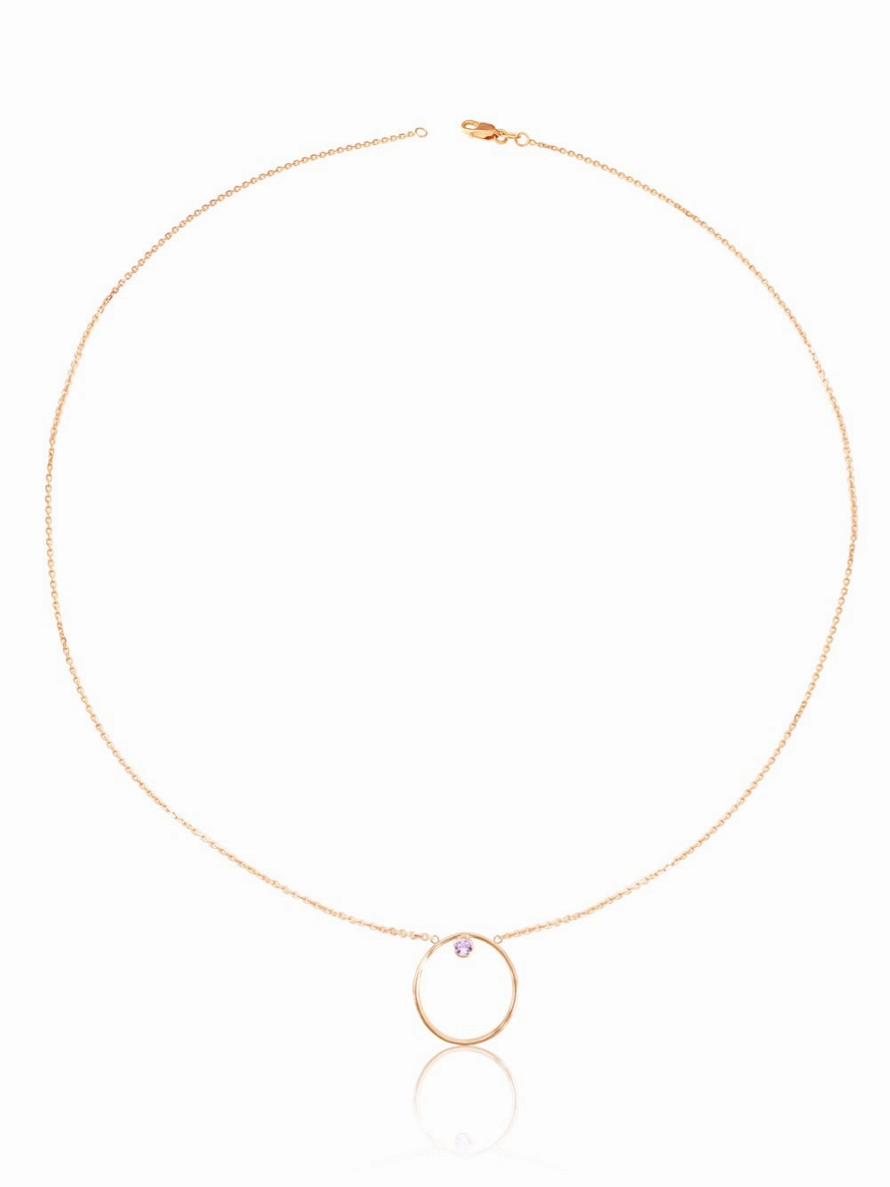 14K Gold Diamond/Gemstone Circle Necklace