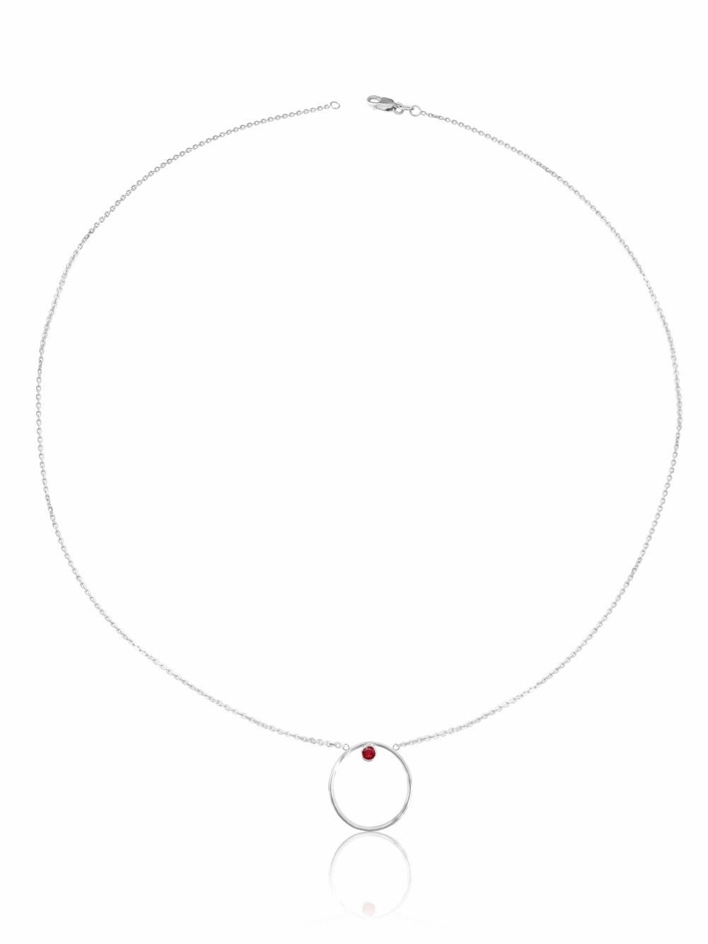 14K Gold Diamond/Gemstone Circle Necklace