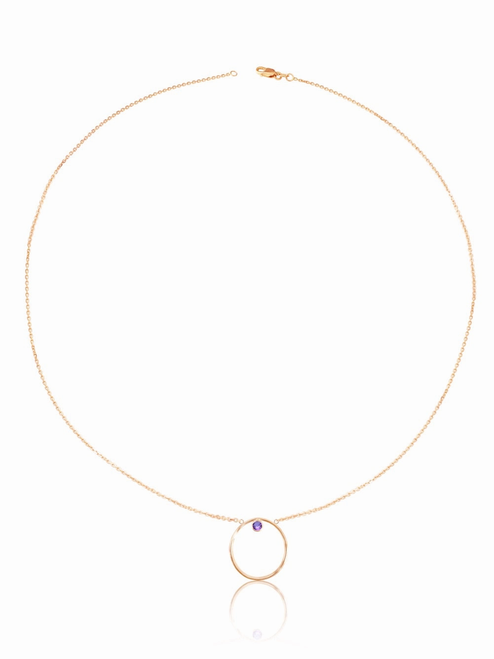 14K Gold Diamond/Gemstone Circle Necklace