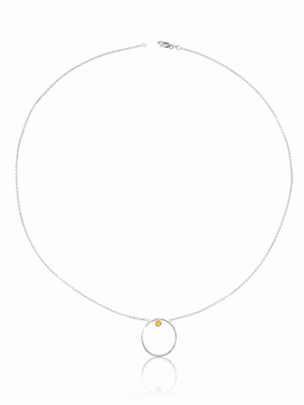 14K Gold Diamond/Gemstone Circle Necklace
