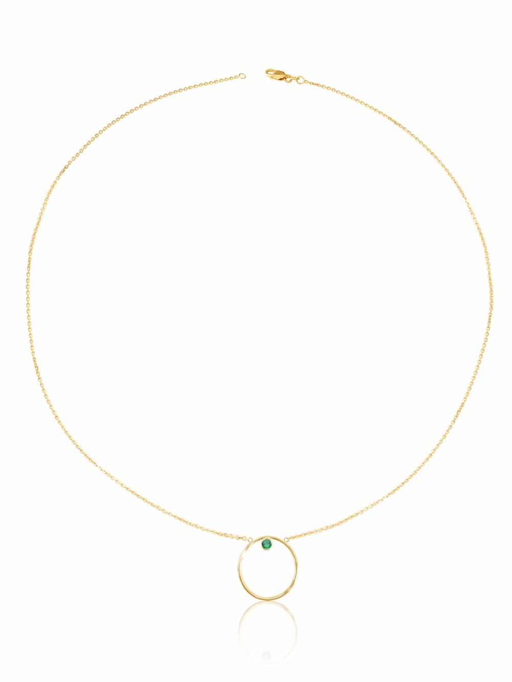 14K Gold Diamond/Gemstone Circle Necklace
