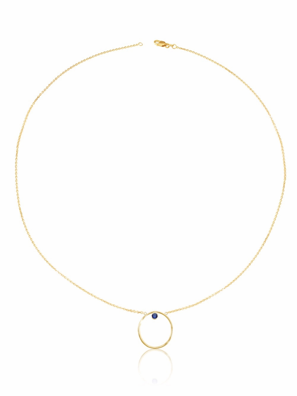 14K Gold Diamond/Gemstone Circle Necklace