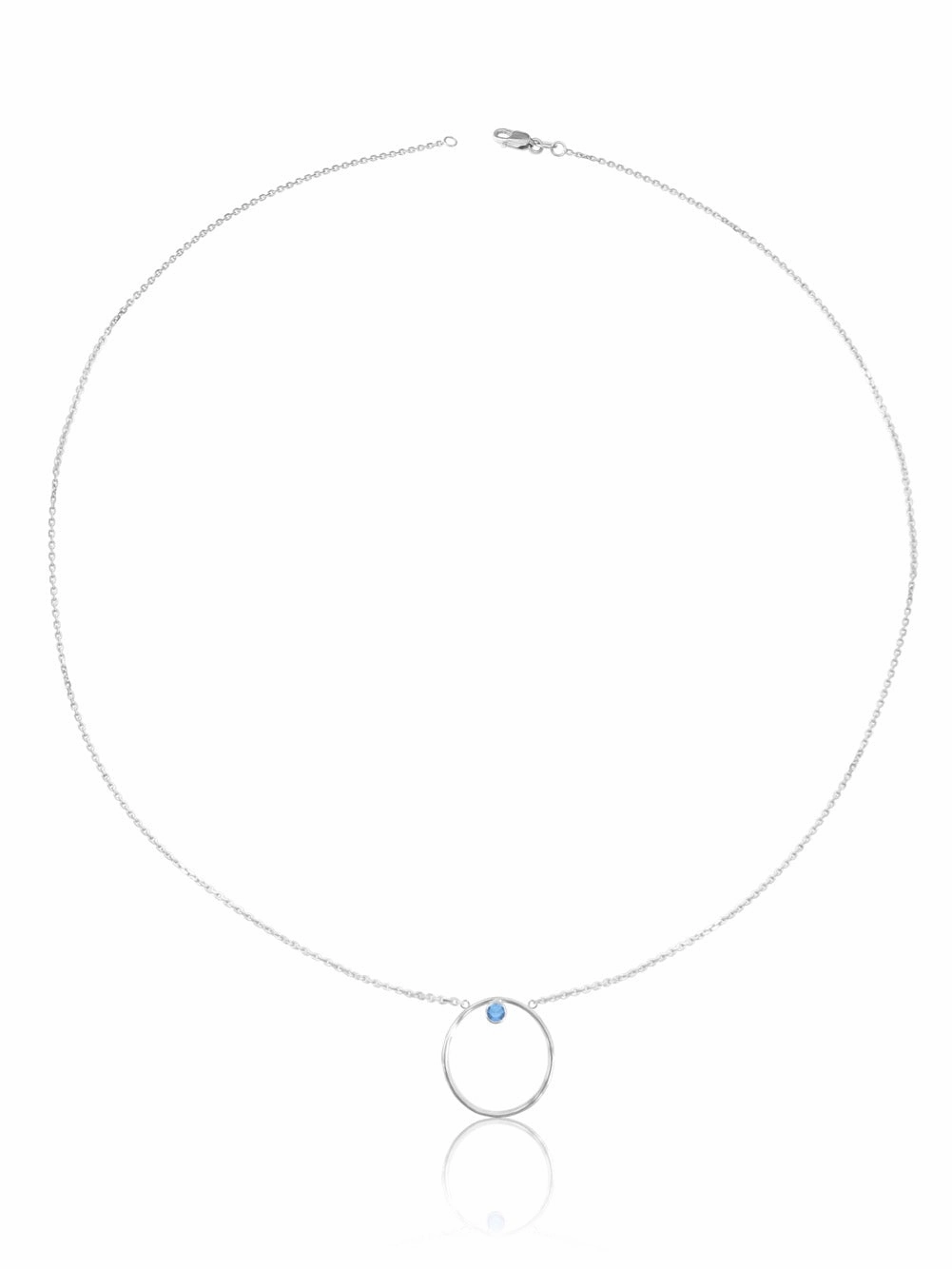 14K Gold Diamond/Gemstone Circle Necklace