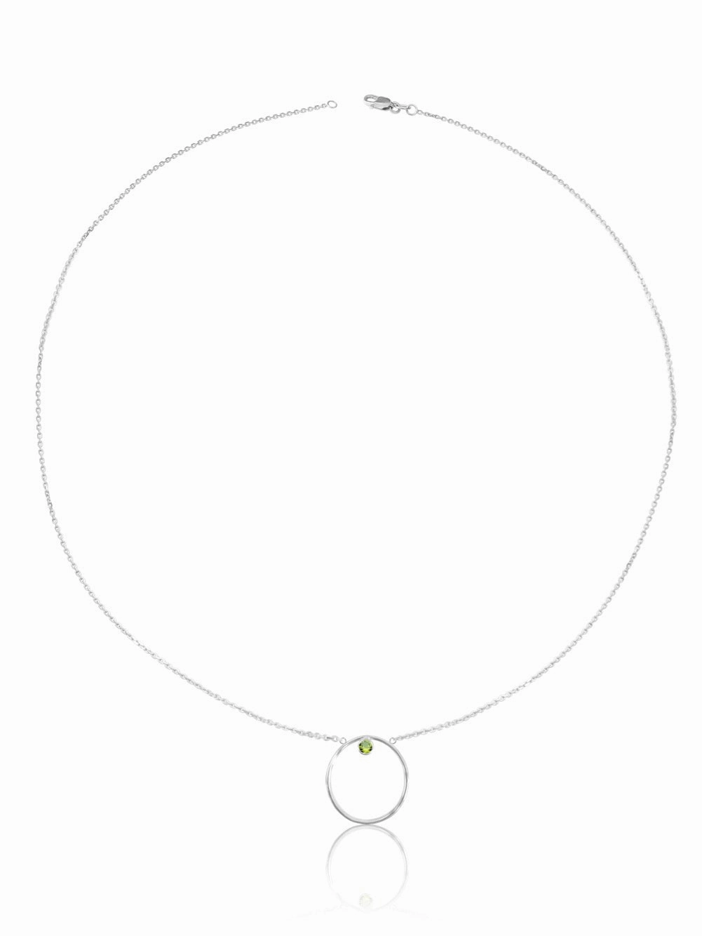 14K Gold Diamond/Gemstone Circle Necklace