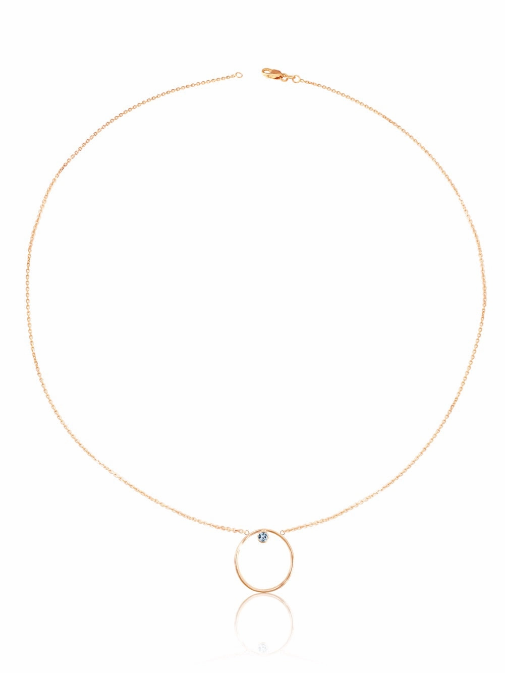 14K Gold Diamond/Gemstone Circle Necklace