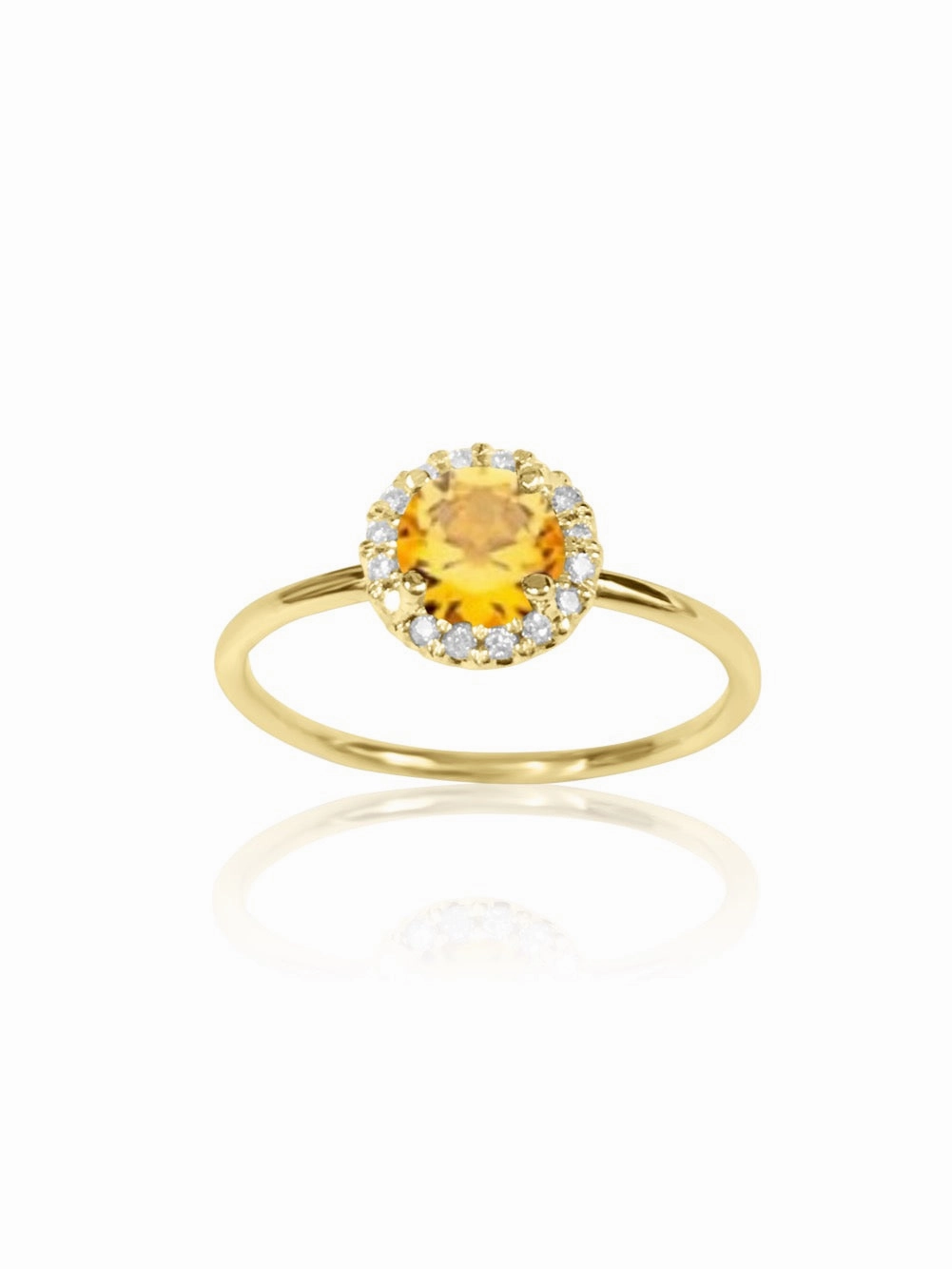 14k Gold Diamond Gemstone Ring