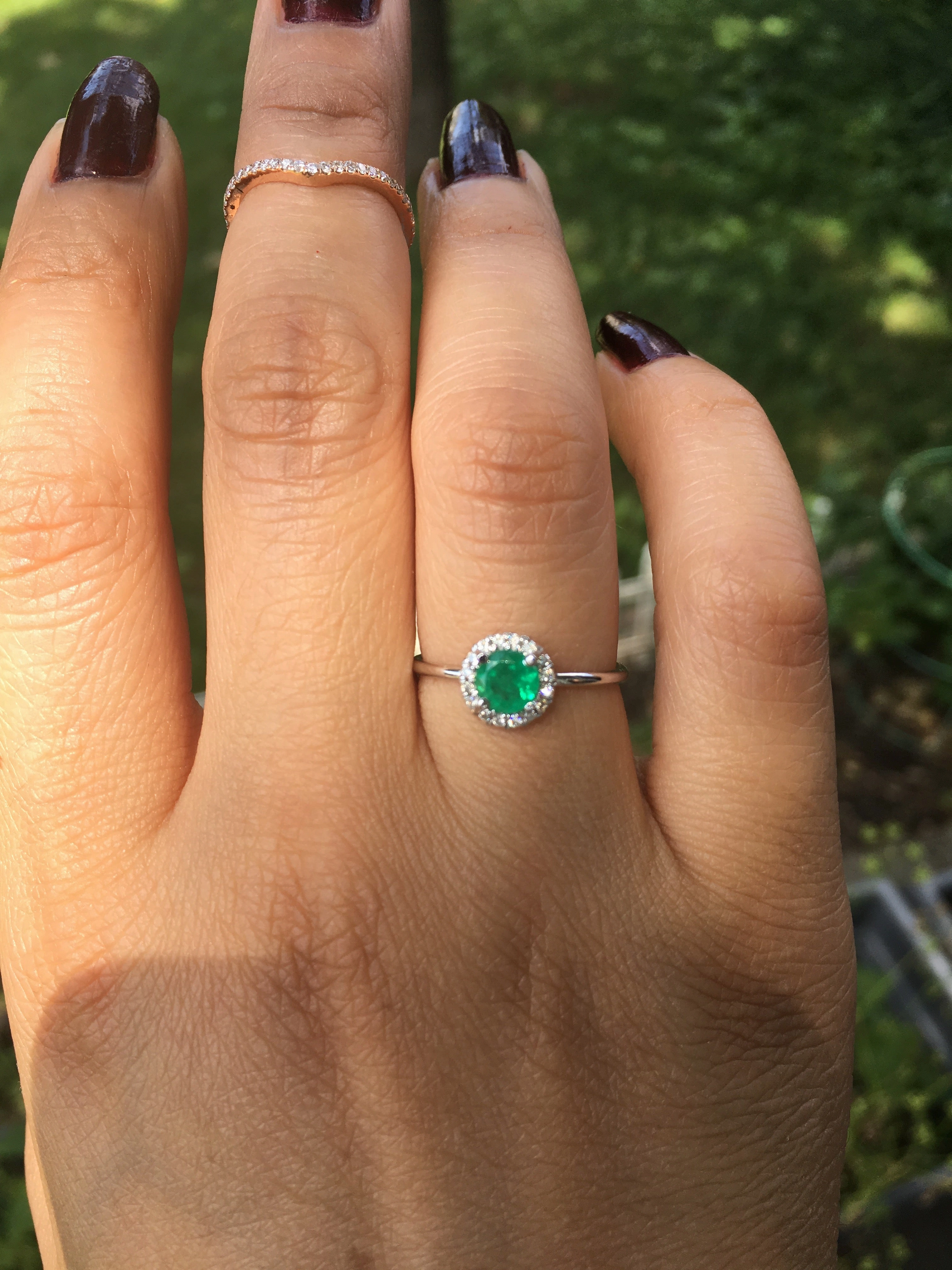 14k Gold Diamond Gemstone Ring