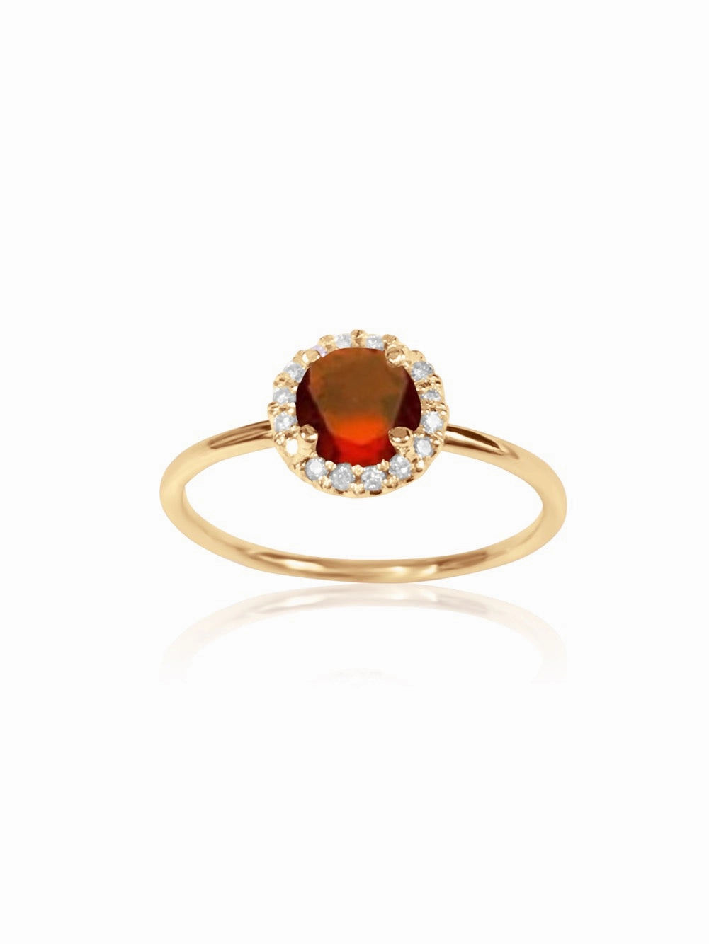14k Gold Diamond Gemstone Ring