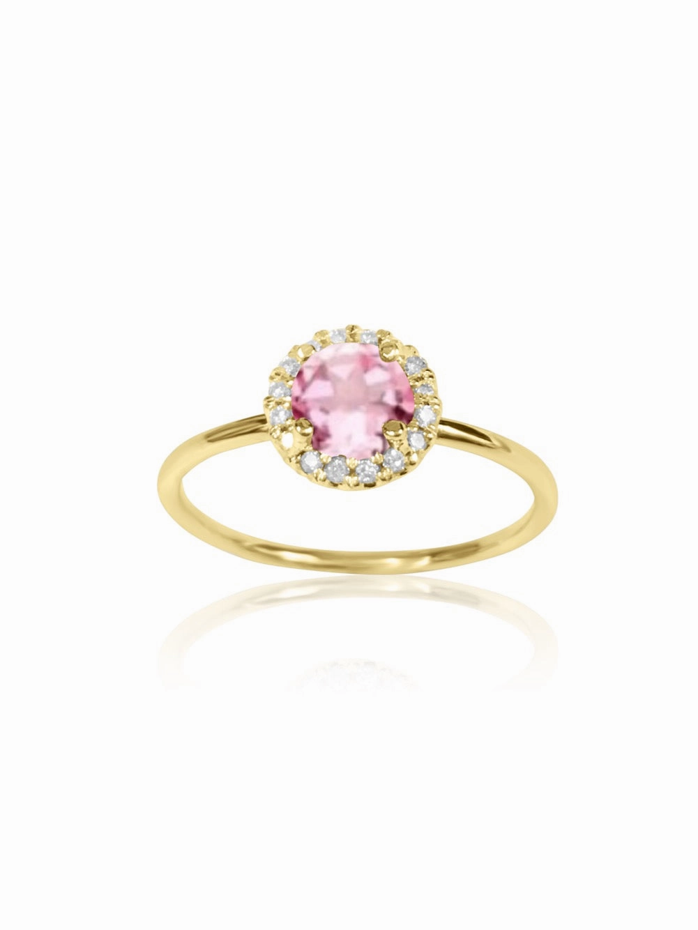 14k Gold Diamond Gemstone Ring