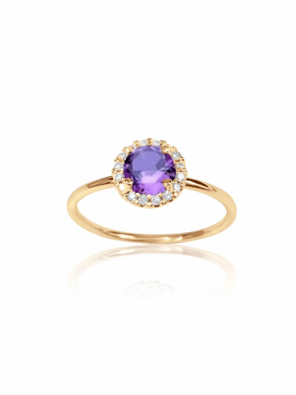 14k Gold Diamond Gemstone Ring