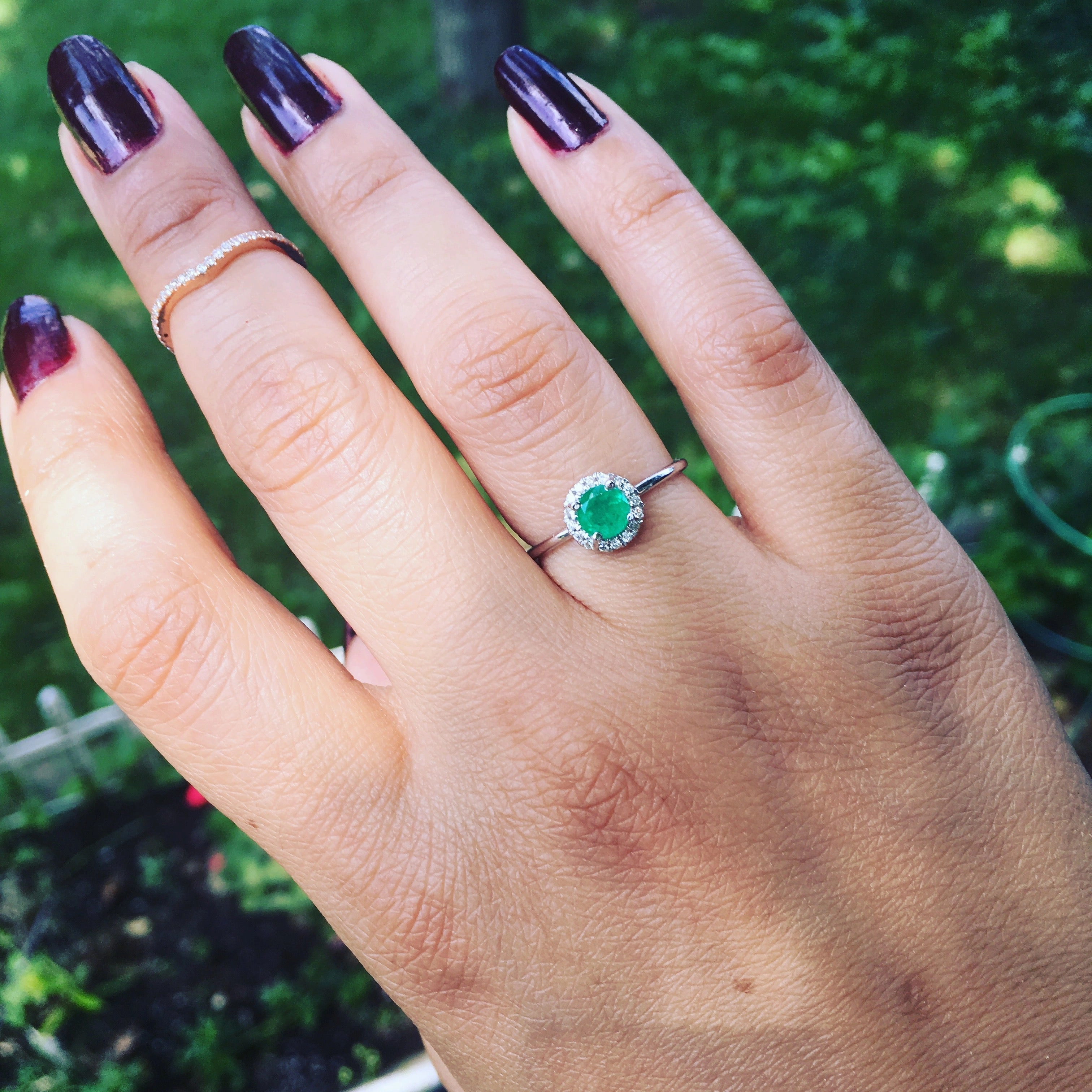 14k Gold Diamond Gemstone Ring