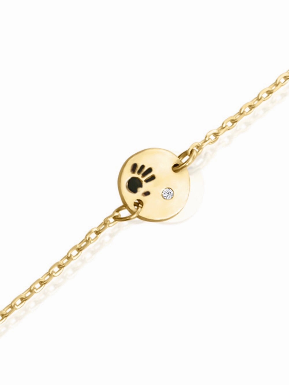14k Gold Diamond Love Is In Your Hands Bracelet