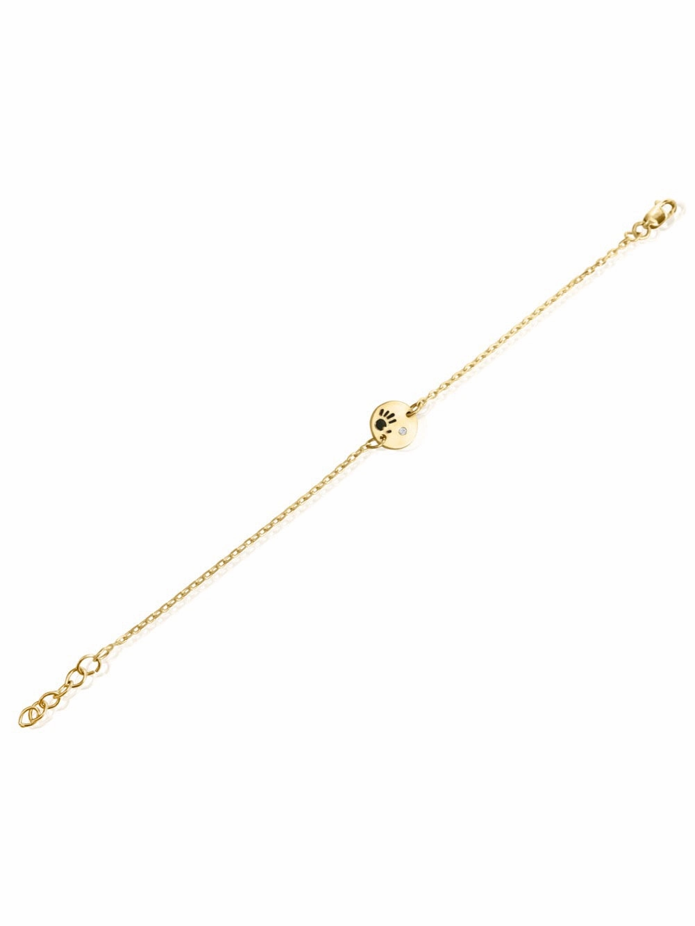 14k Gold Diamond Love Is In Your Hands Bracelet