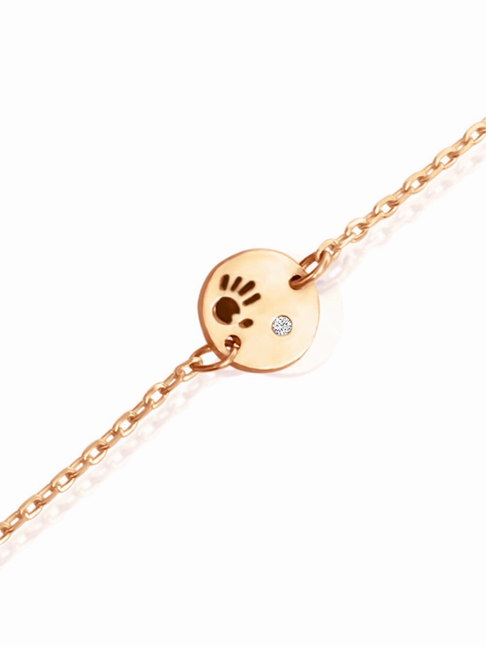 14k Gold Diamond Love Is In Your Hands Bracelet