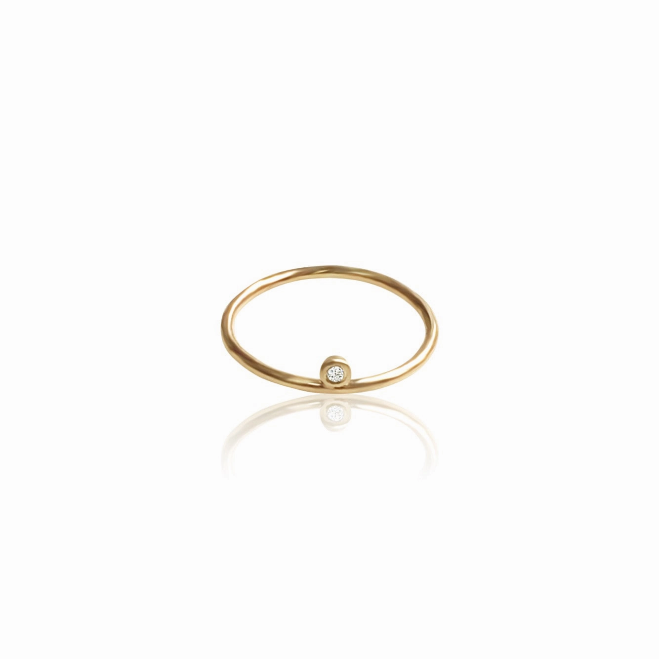14K Gold Diamond Midi/ Pinky Ring
