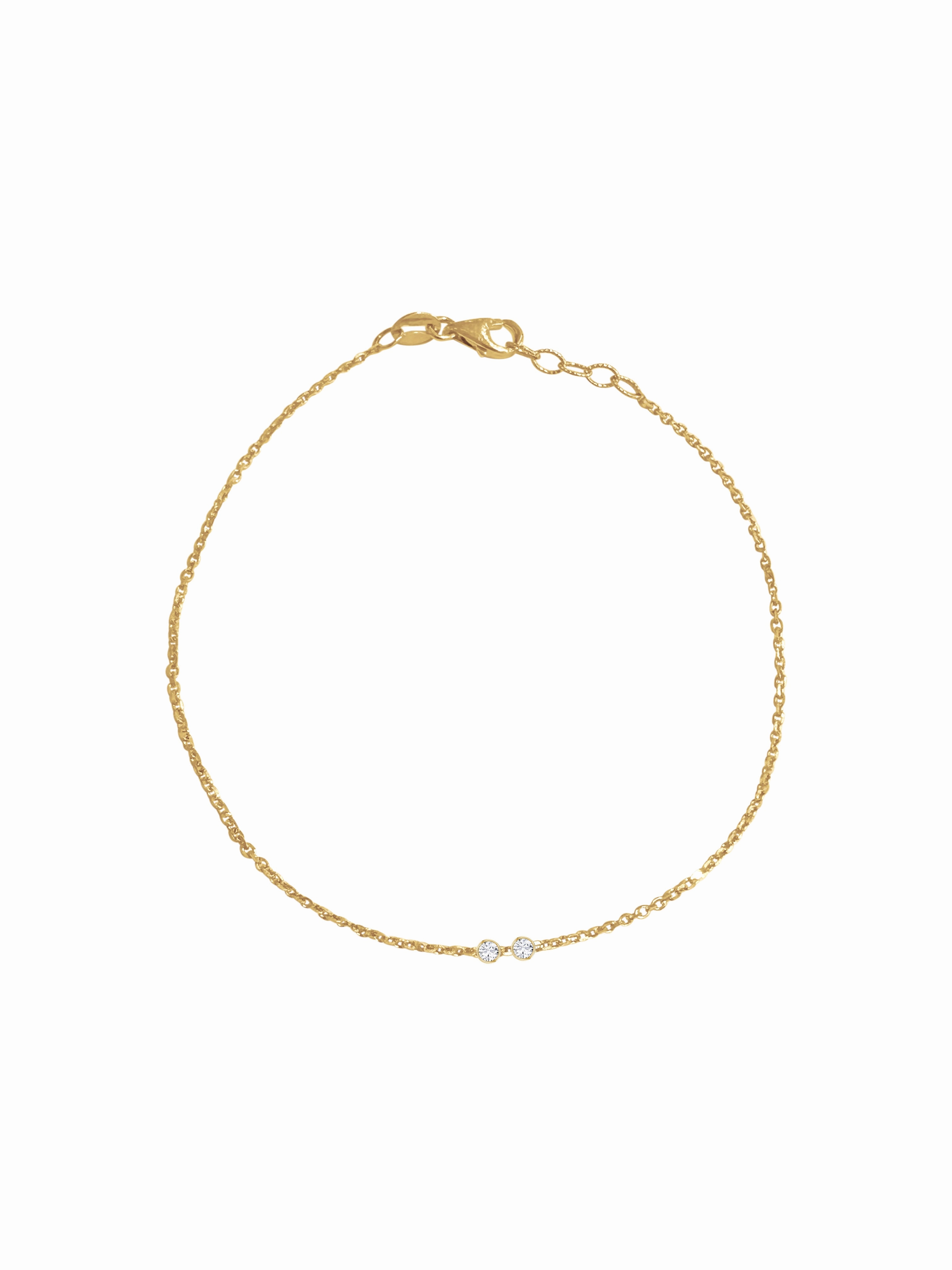 14K Gold Diamond Morse Code Initial Bracelet