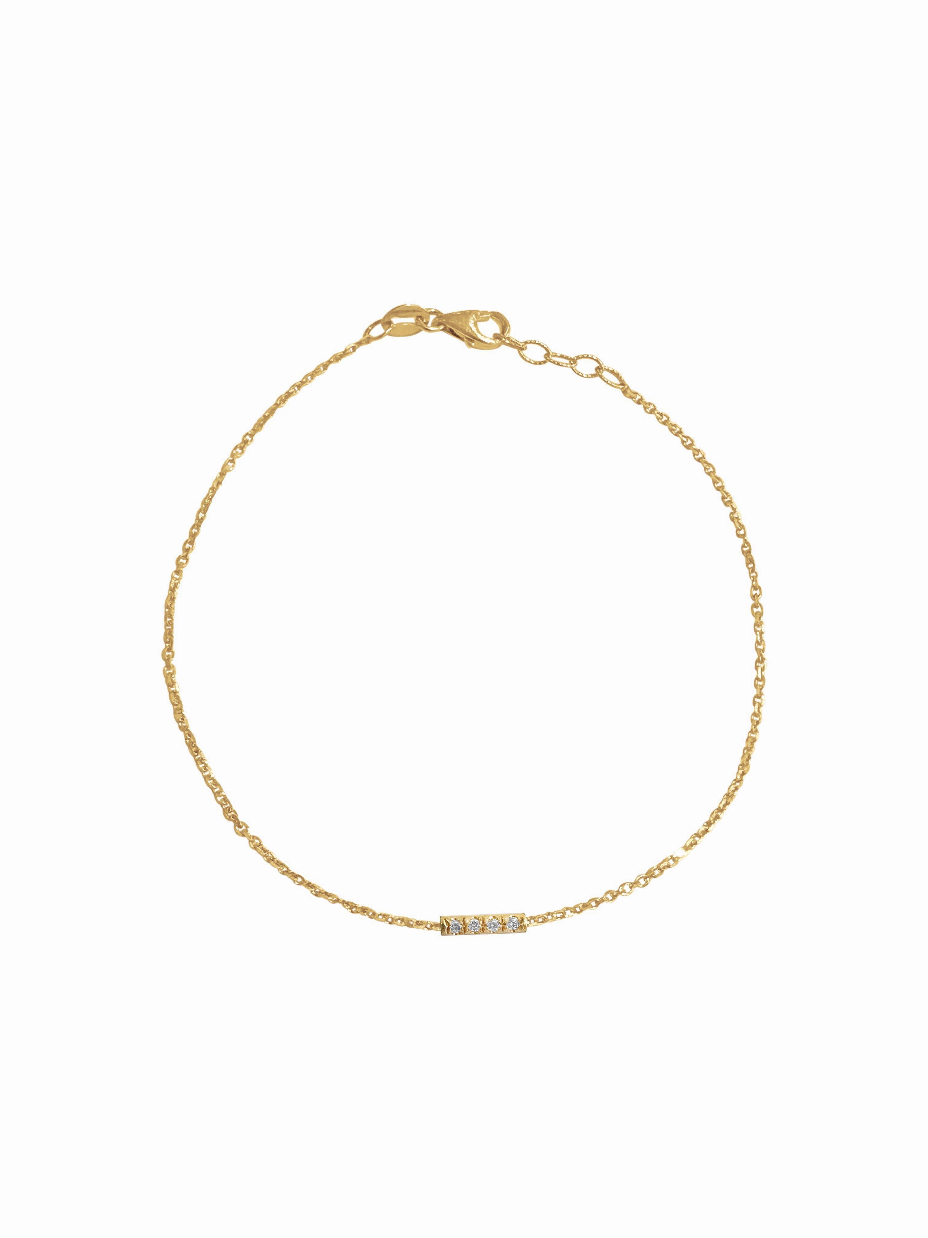 14K Gold Diamond Morse Code Initial Bracelet