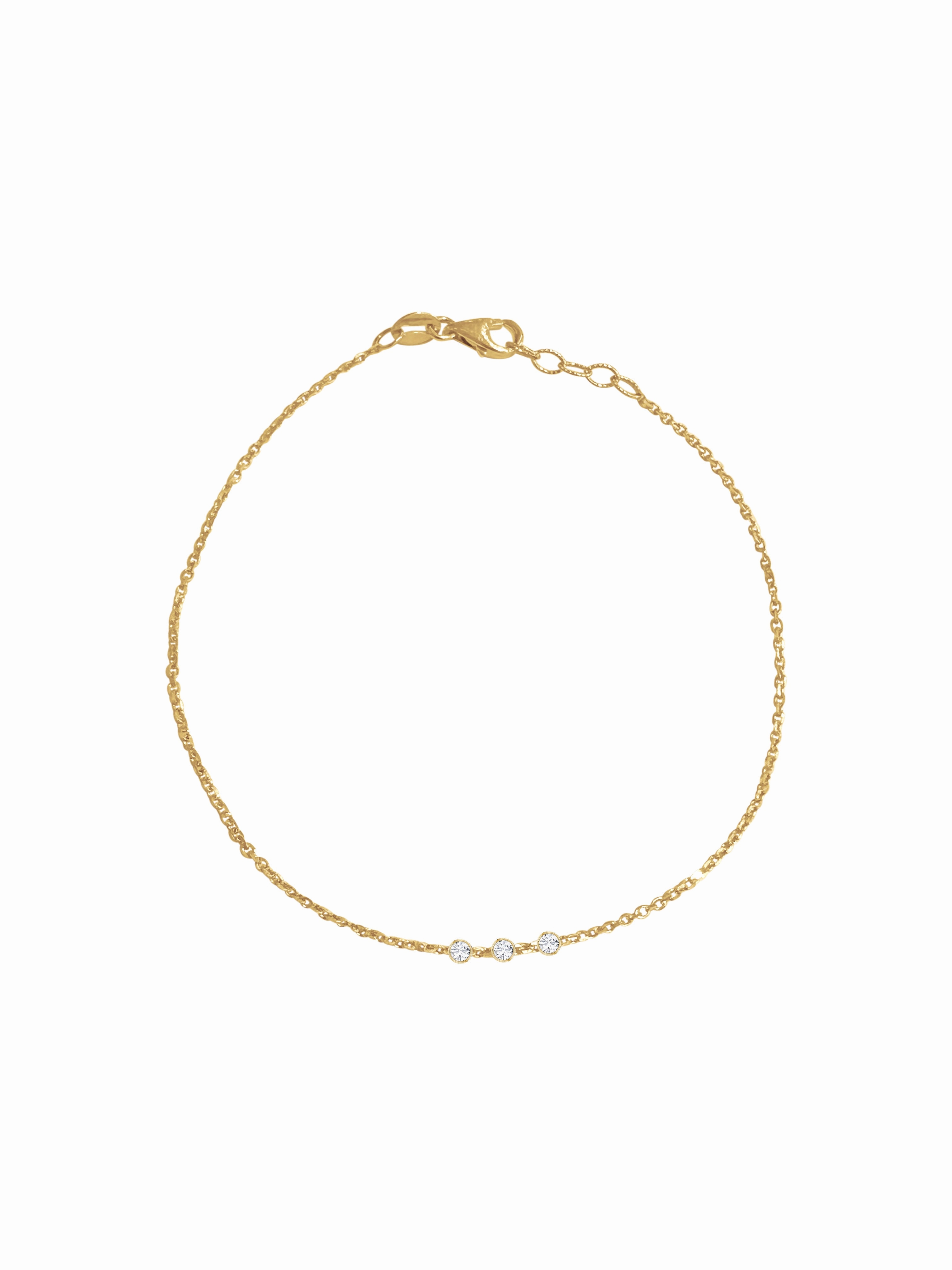 14K Gold Diamond Morse Code Initial Bracelet