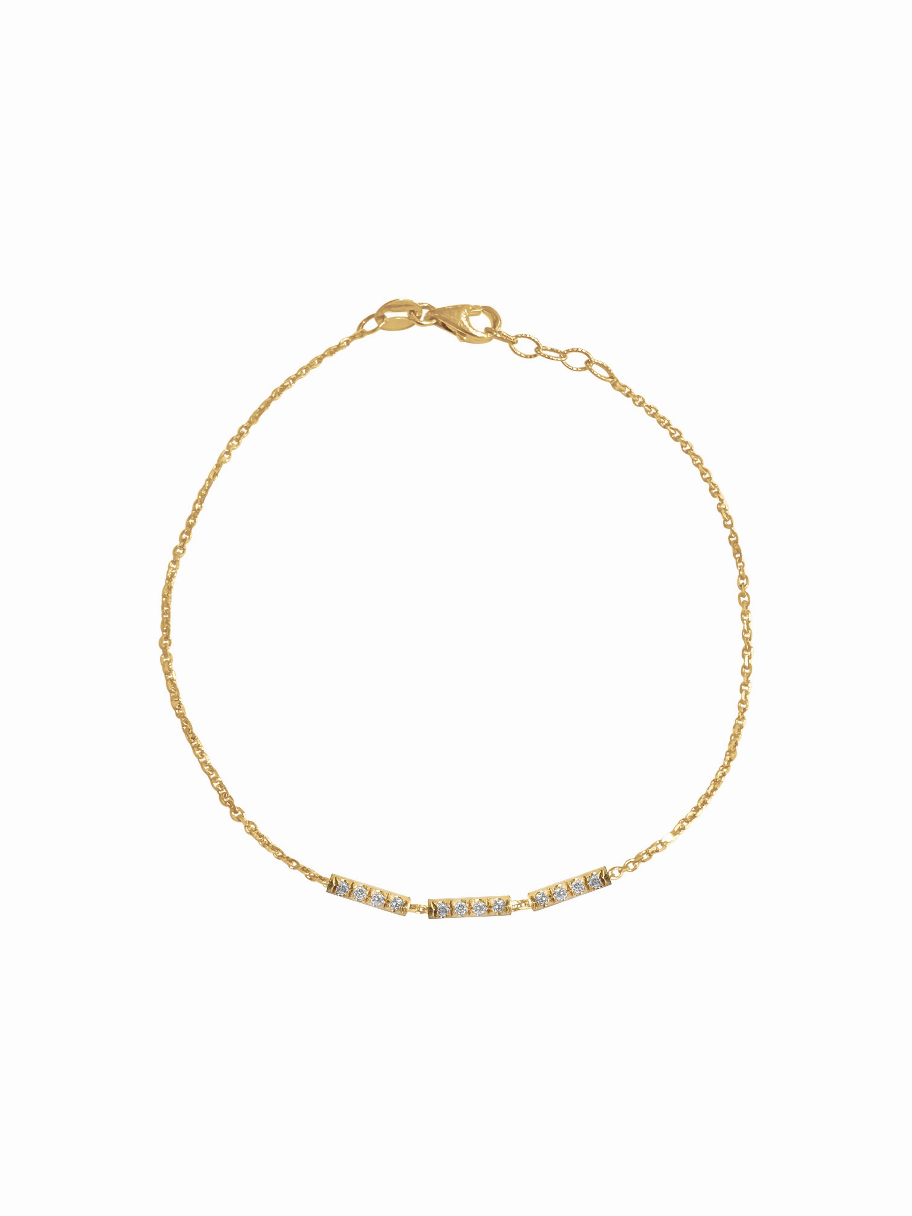 14K Gold Diamond Morse Code Initial Bracelet
