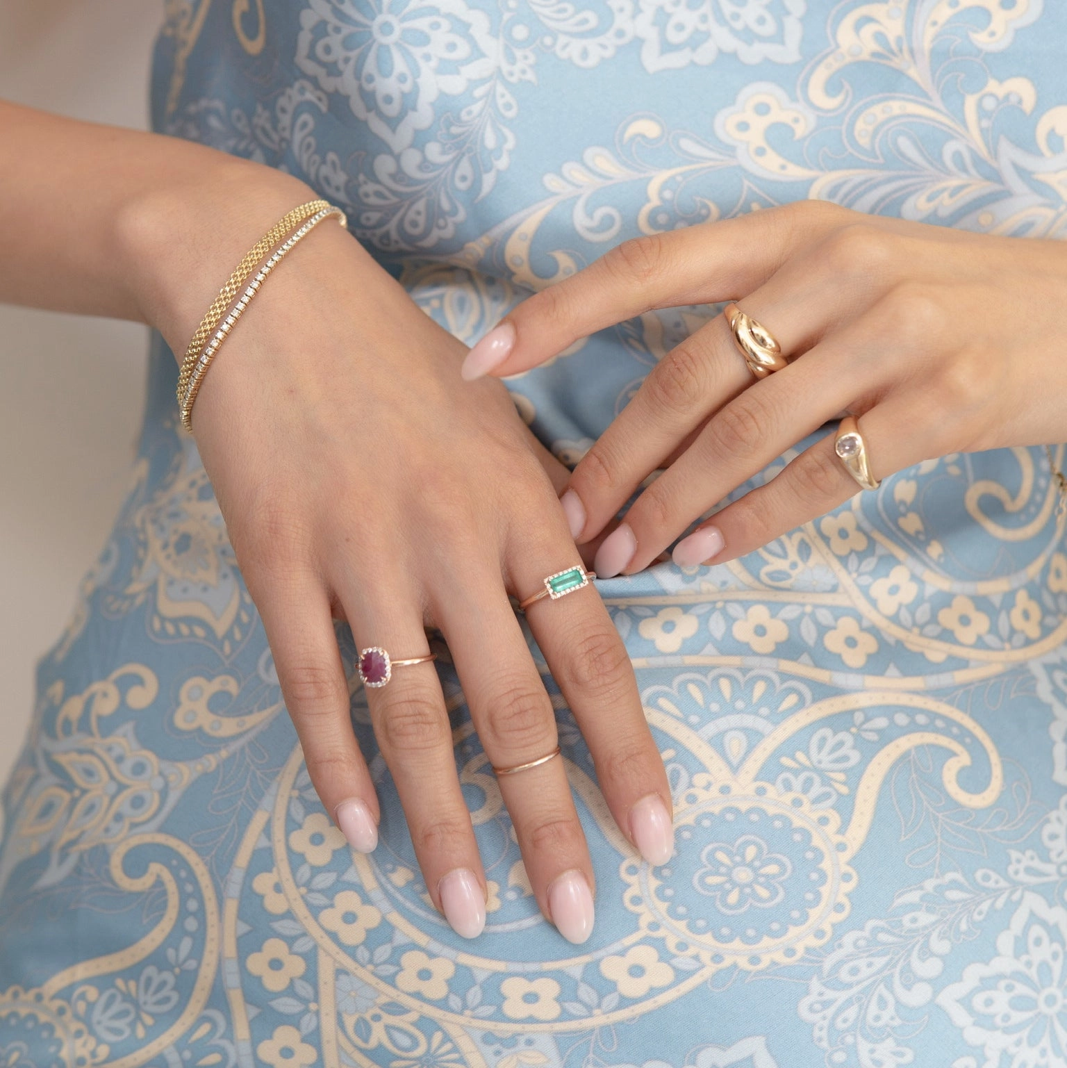 14k Gold Diamond Sliced Sapphire/Opal Ring