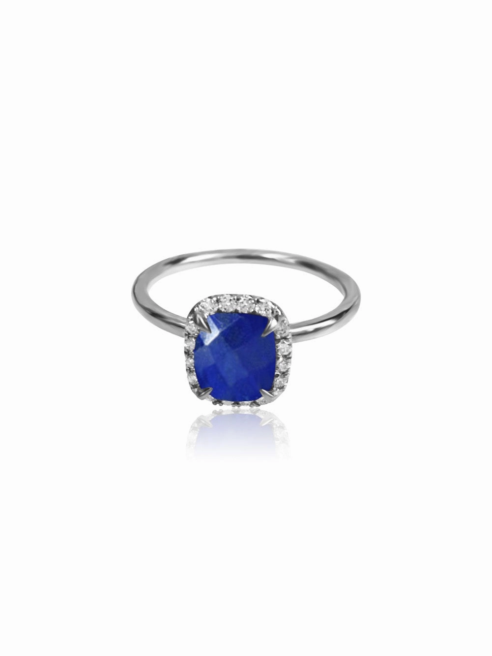 14k Gold Diamond Sliced Sapphire/Opal Ring