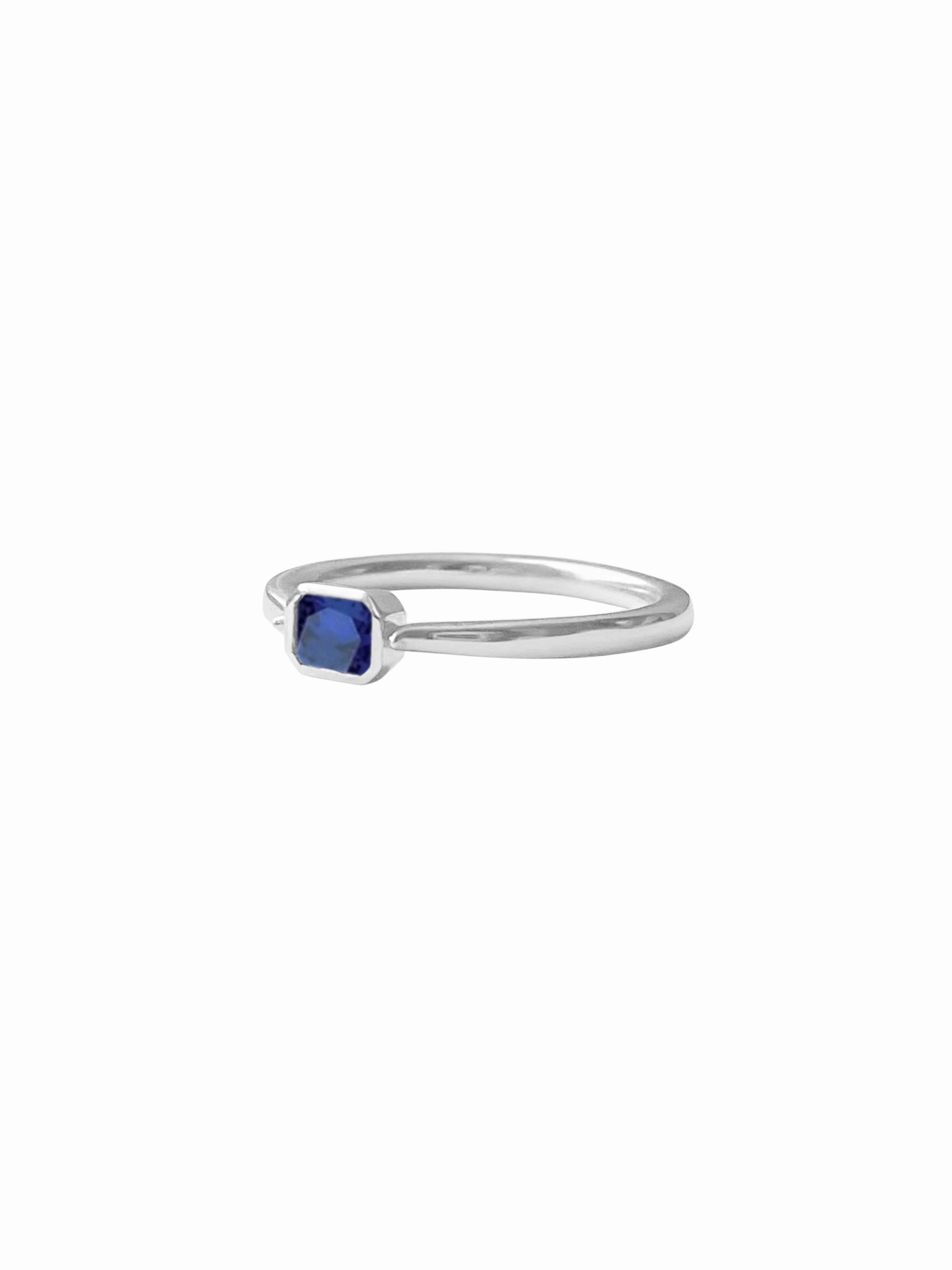 14k Gold Emerald Cut, Birthstone Ring